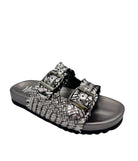 Intertwine Dual Woven Strap Slide in Pewter    Shoes Ave Shops- Tilden Co.