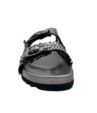 Intertwine Dual Woven Strap Slide in Pewter    Shoes Ave Shops- Tilden Co.