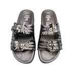 Intertwine Dual Woven Strap Slide in Pewter    Shoes Ave Shops- Tilden Co.