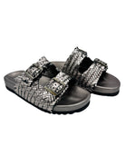 Intertwine Dual Woven Strap Slide in Pewter    Shoes Ave Shops- Tilden Co.