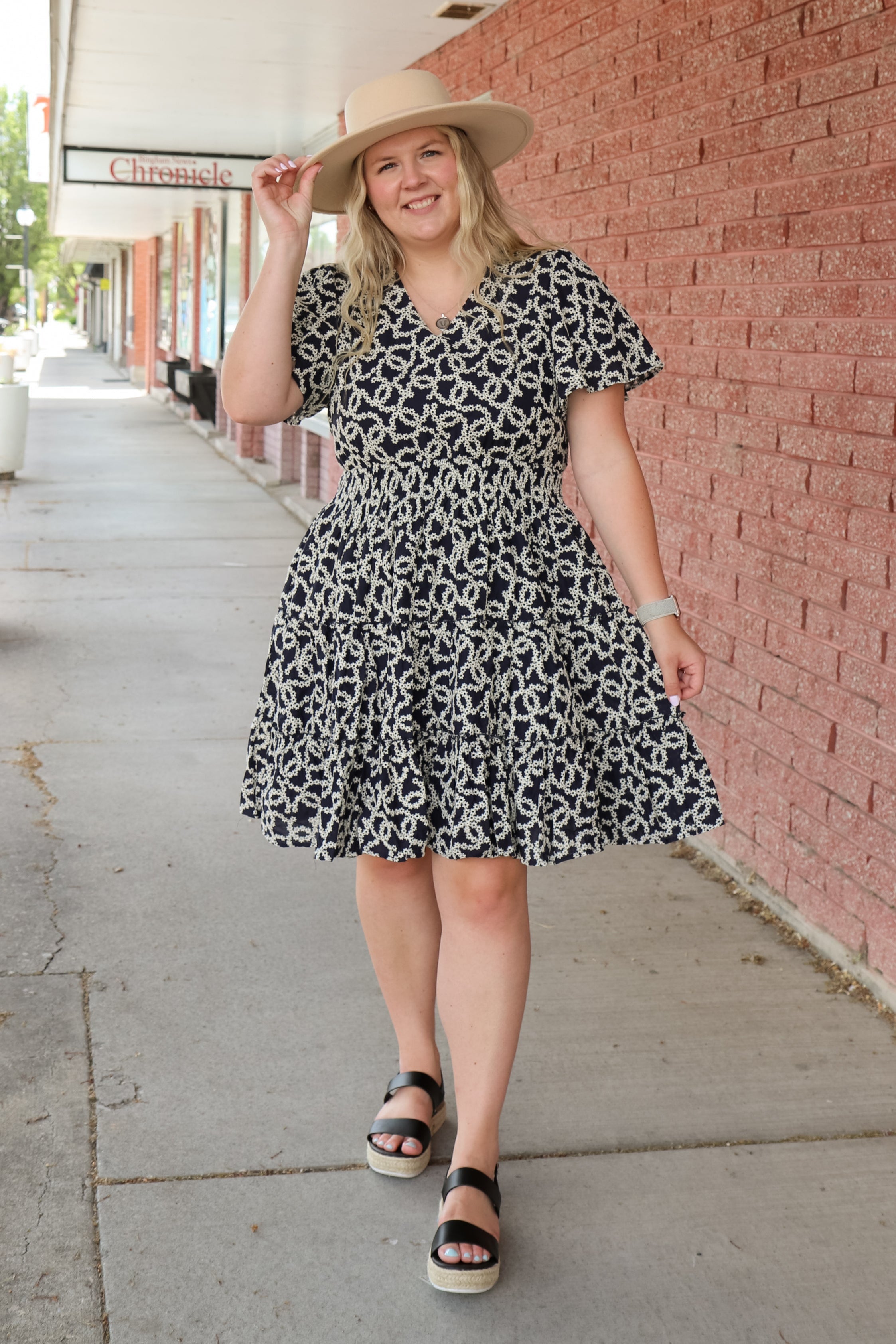 The Jemma Dress in Midnight Lotus Dress Mikarose- Tilden Co.