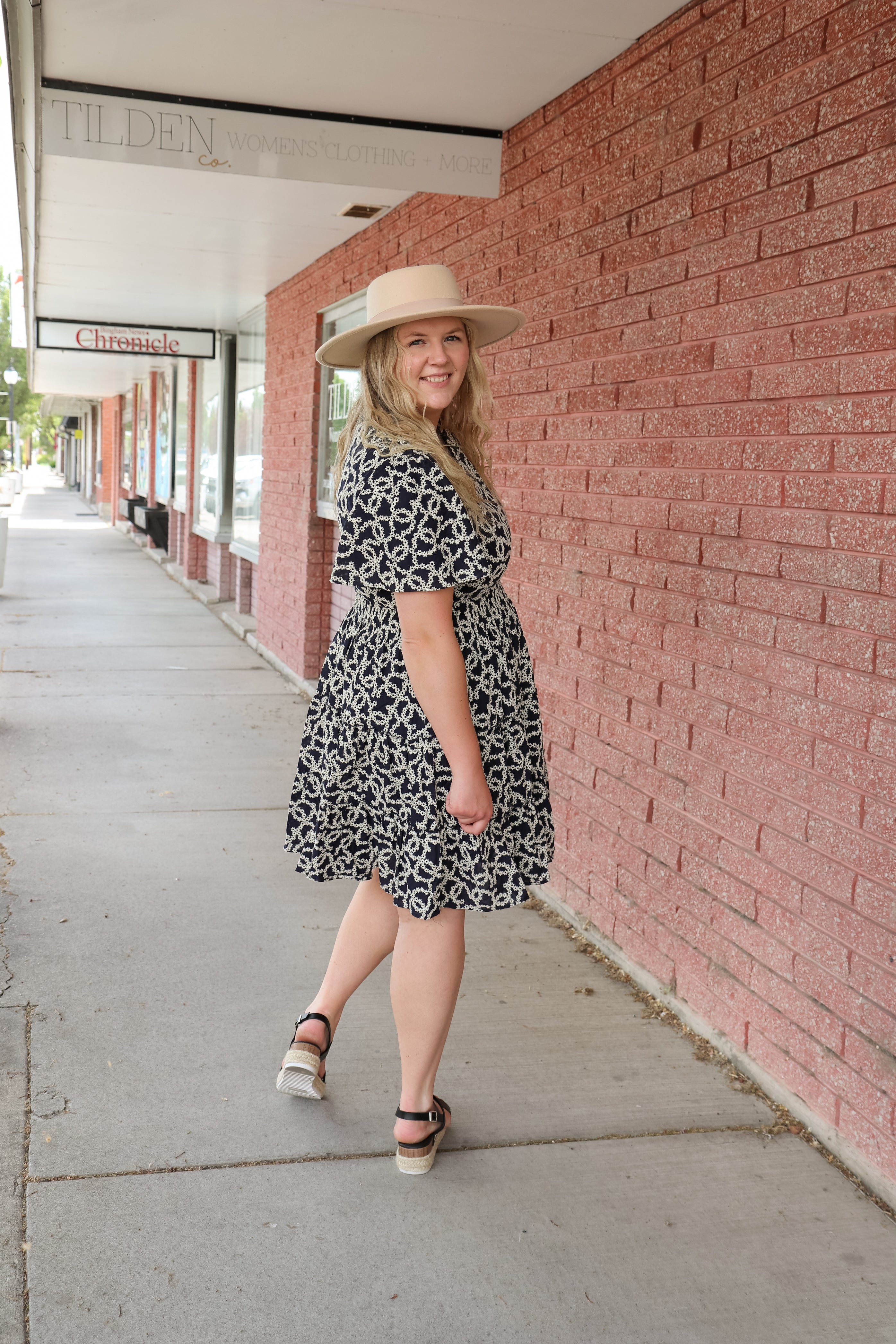 The Jemma Dress in Midnight Lotus Dress Mikarose- Tilden Co.