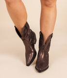 Jersey Metallic Boot in Bronze 110 Fashion Boots Naughty Monkey- Tilden Co.