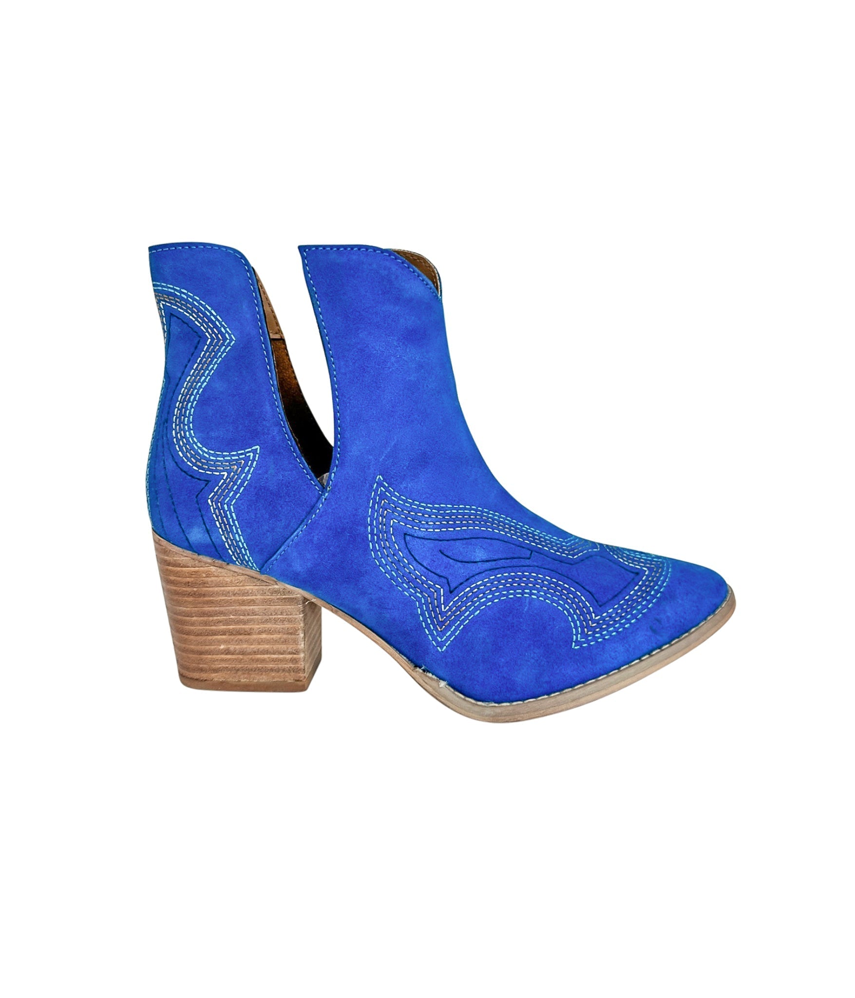 Journee Ankle Boots in Blue 110 Fashion Boots Naughty Monkey- Tilden Co.