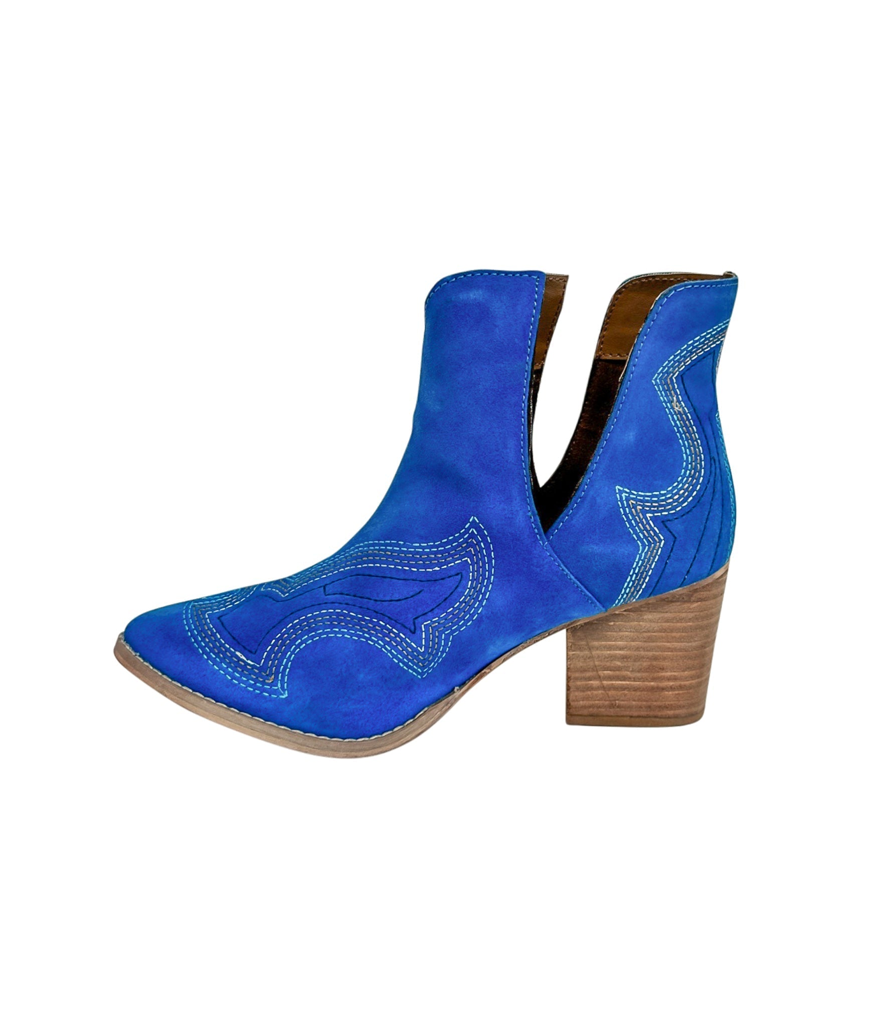 Journee Ankle Boots in Blue 110 Fashion Boots Naughty Monkey- Tilden Co.
