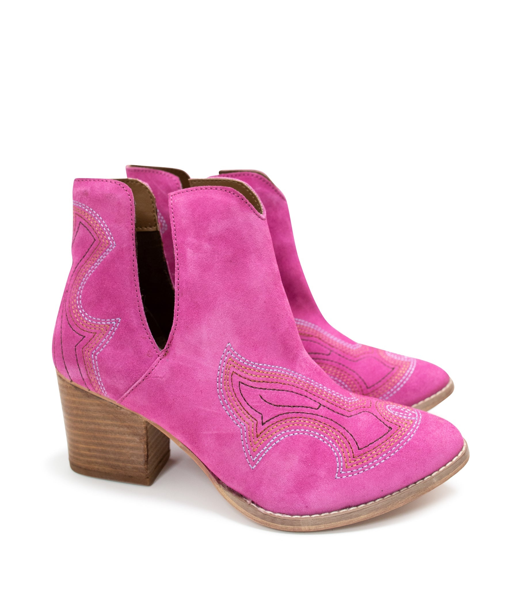 Journee Ankle Boots in Magenta 110 Fashion Boots Naughty Monkey- Tilden Co.
