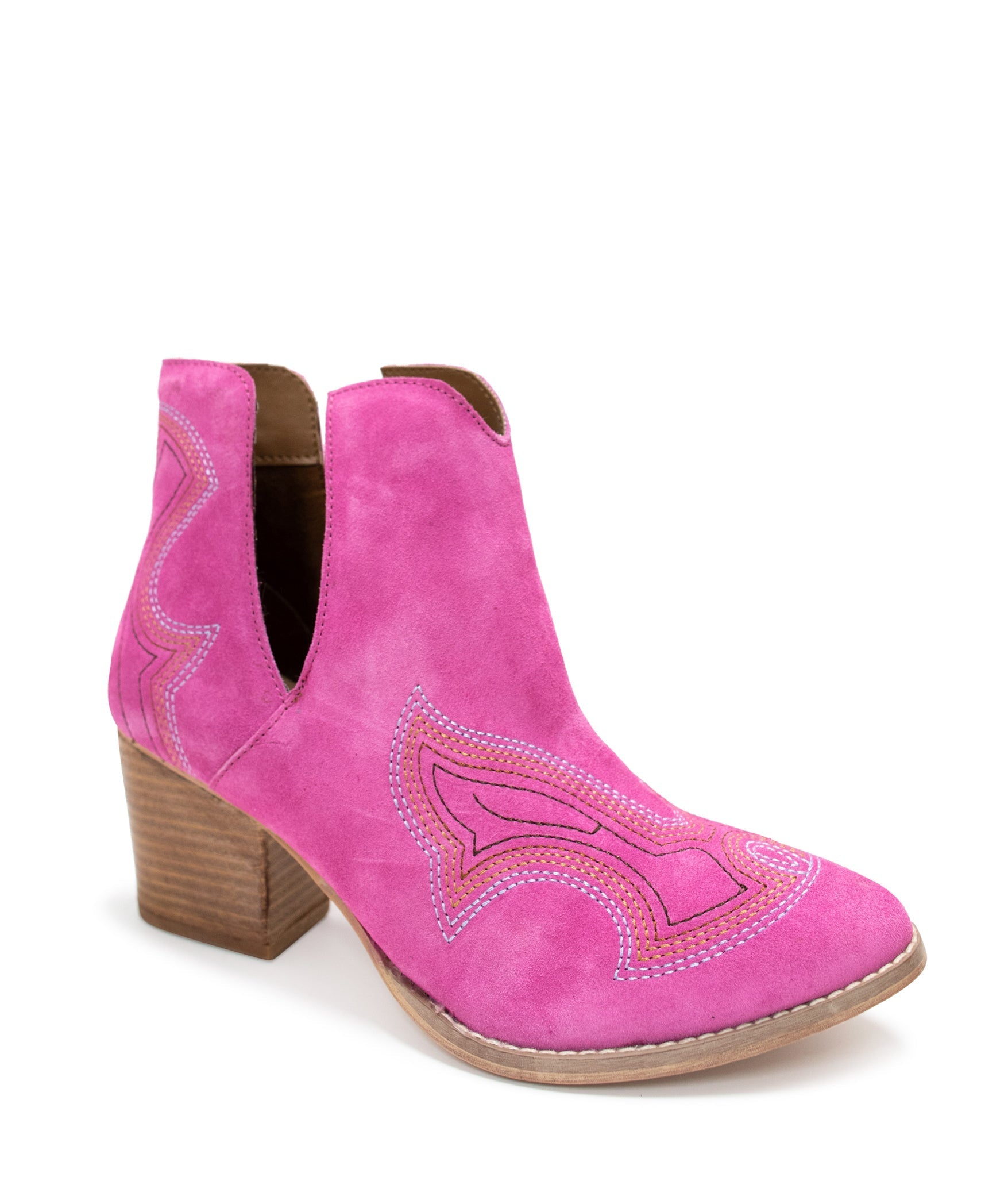 Journee Ankle Boots in Magenta 110 Fashion Boots Naughty Monkey- Tilden Co.