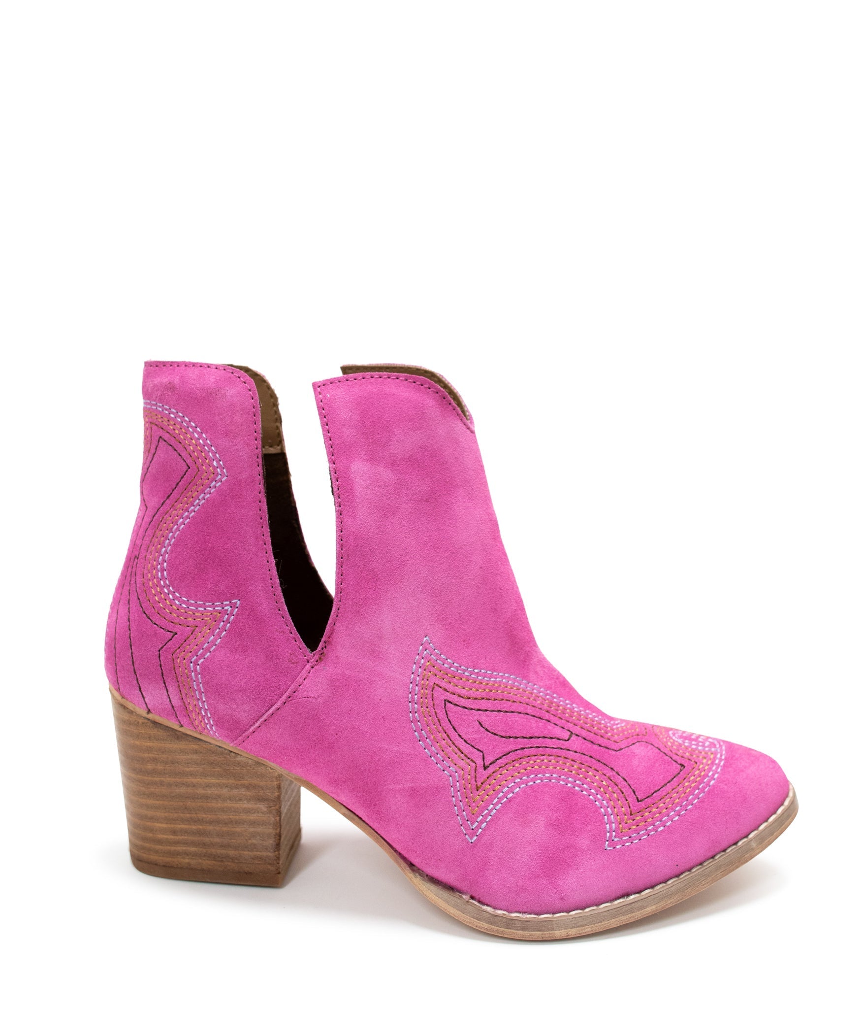 Journee Ankle Boots in Magenta 110 Fashion Boots Naughty Monkey- Tilden Co.