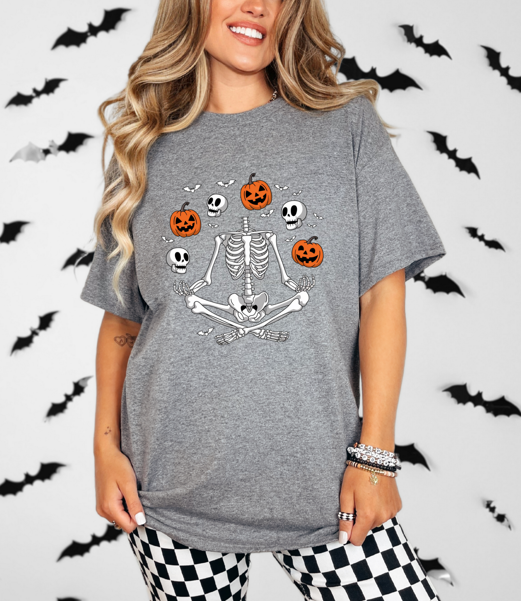 Juggling Skeleton Graphic Tee Womens Ave Shops- Tilden Co.