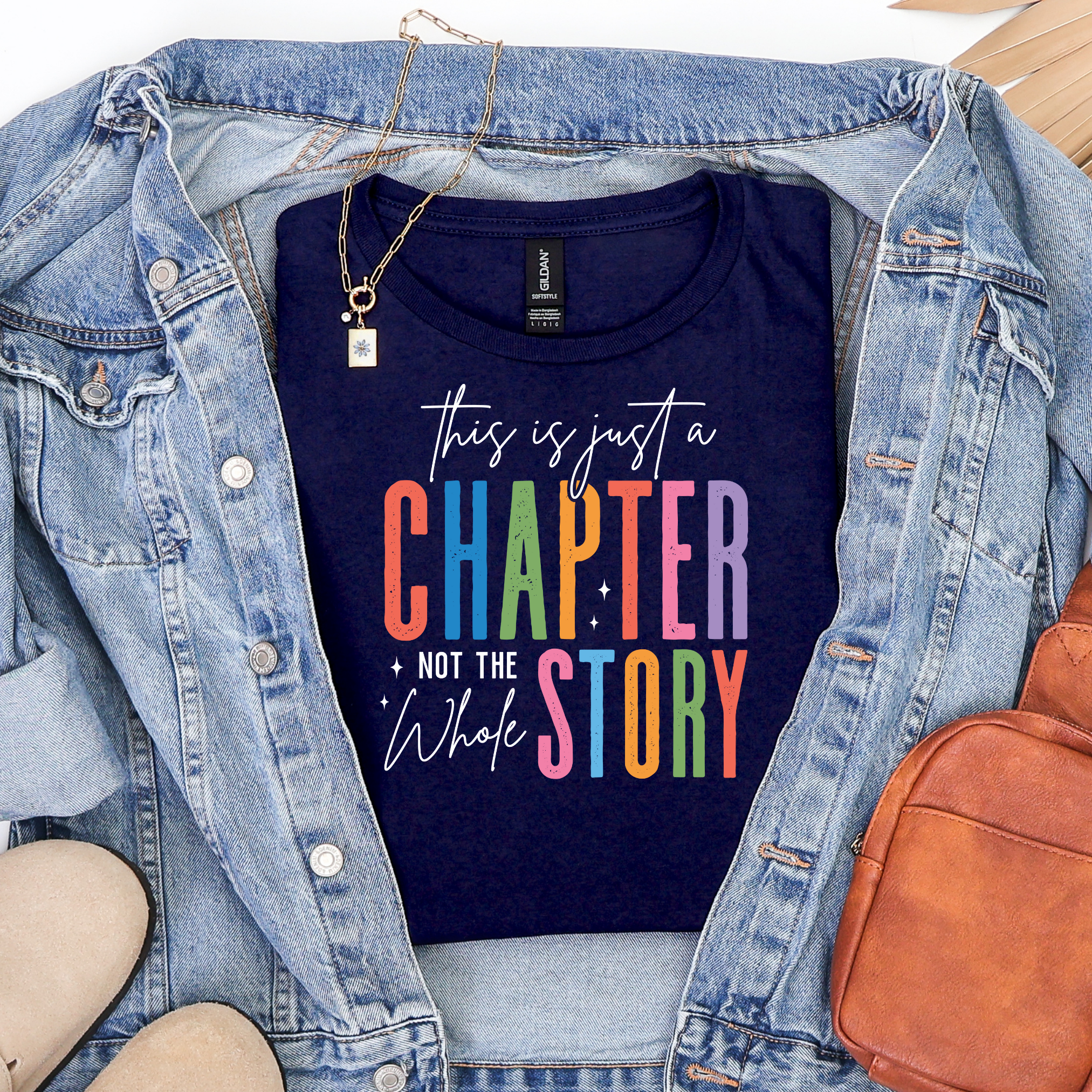 Just a Chapter in Navy Graphic Tee and Sweatshirt Sweater Ave Shops- Tilden Co.