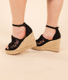 Juti Wedges in Black 140 Wedges Naughty Monkey- Tilden Co.