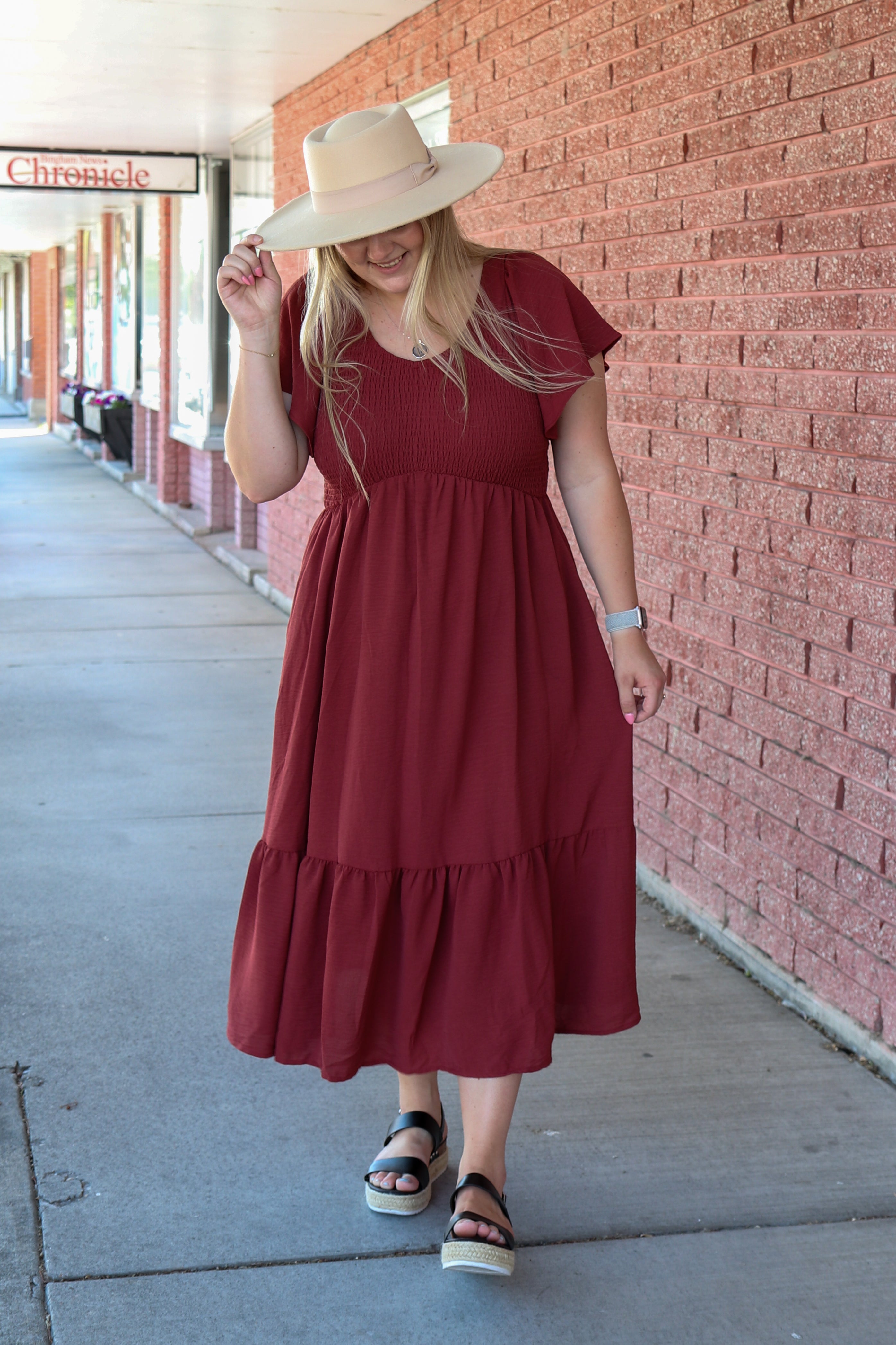 The Kendall Dress in Tandoori Spice Shirts & Tops Mikarose- Tilden Co.