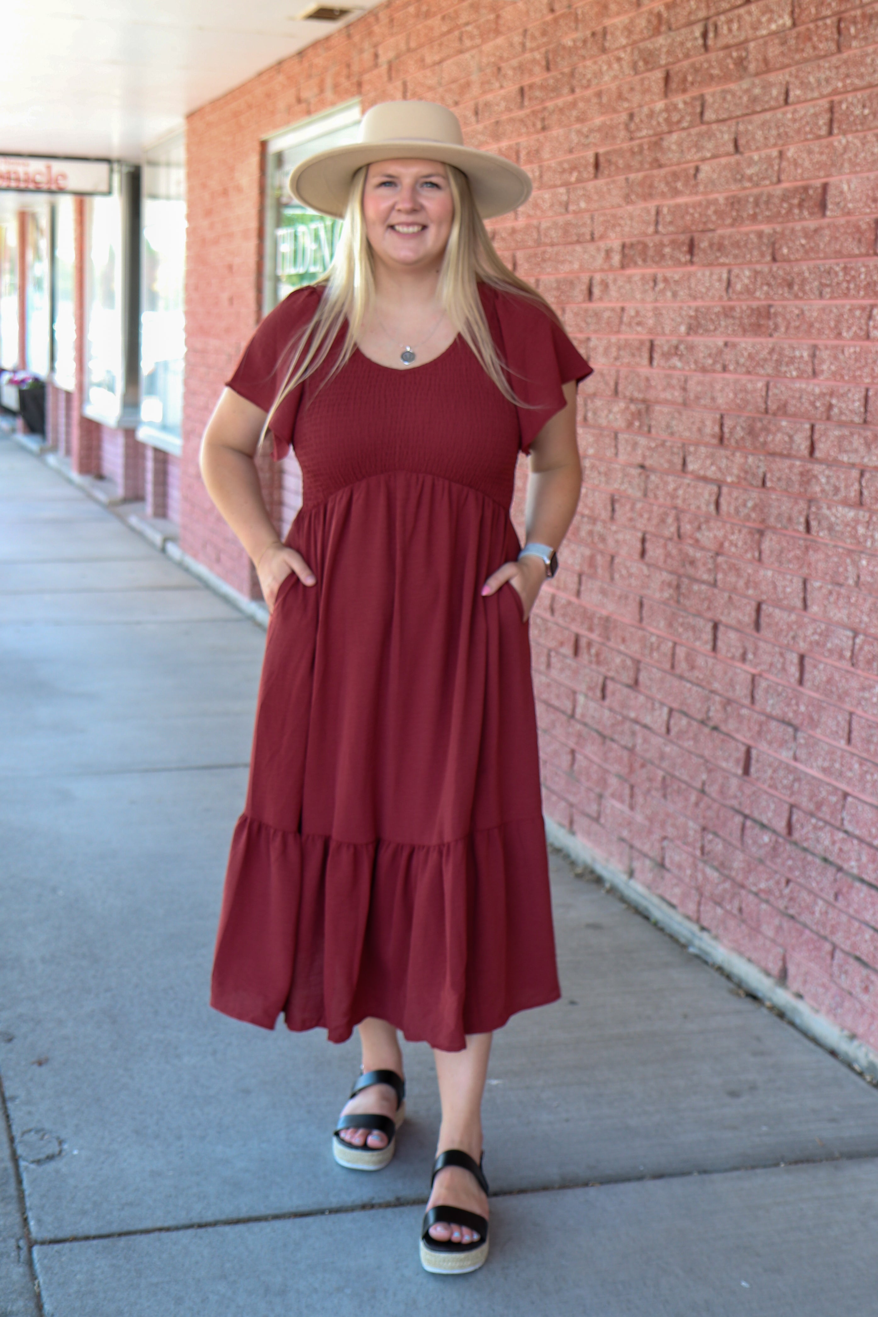 The Kendall Dress in Tandoori Spice Shirts & Tops Mikarose- Tilden Co.
