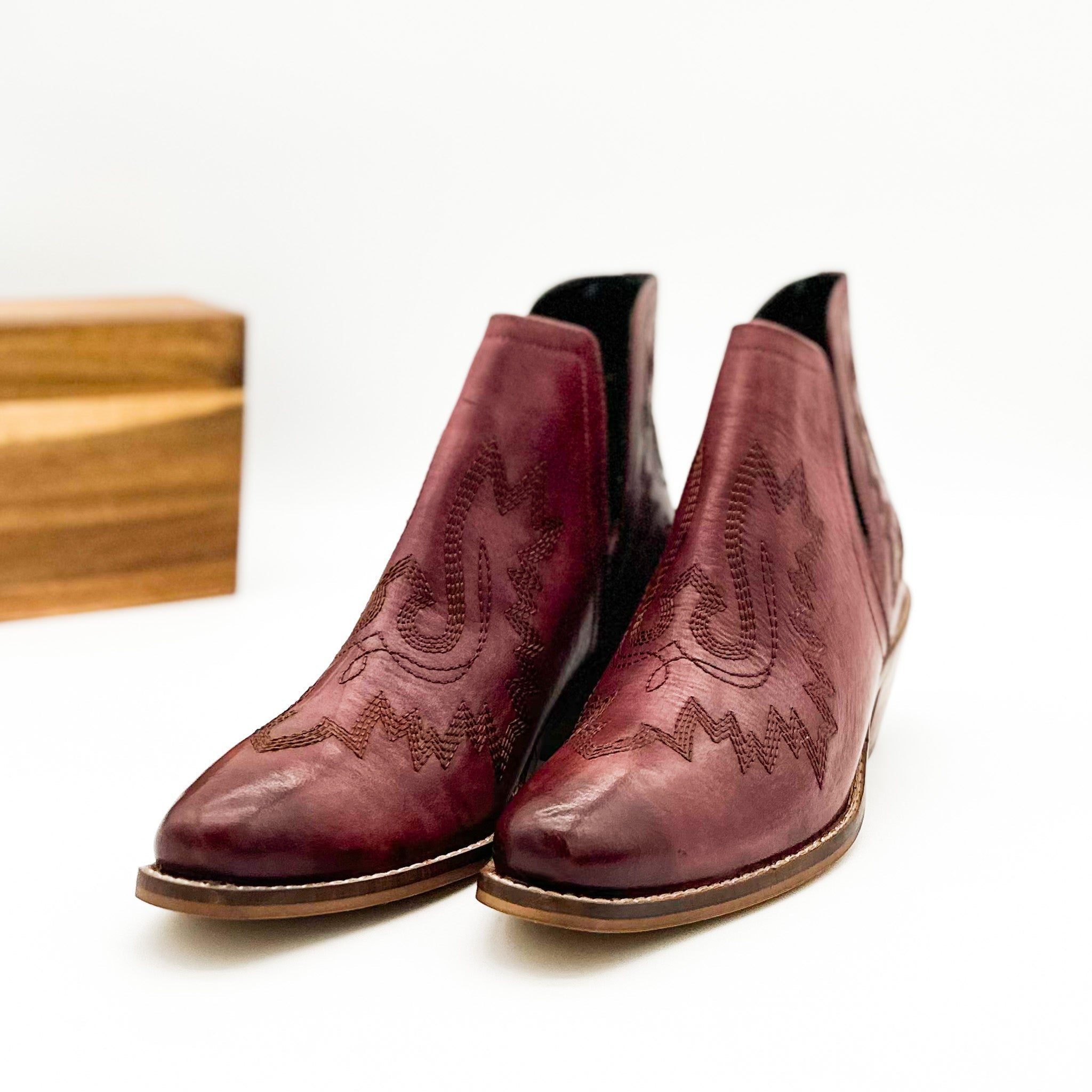Kickin' Booties in Burgundy Boot Naughty Monkey- Tilden Co.