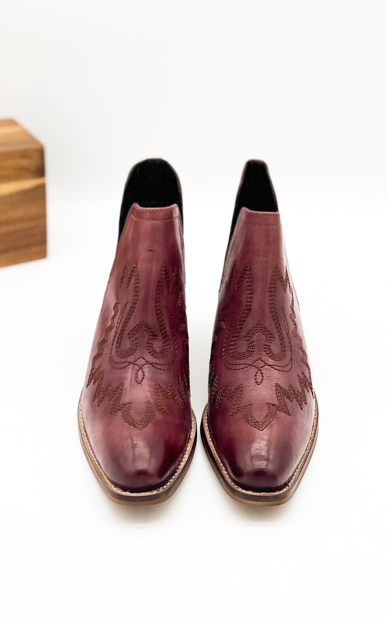 Kickin' Booties in Burgundy Boot Naughty Monkey- Tilden Co.