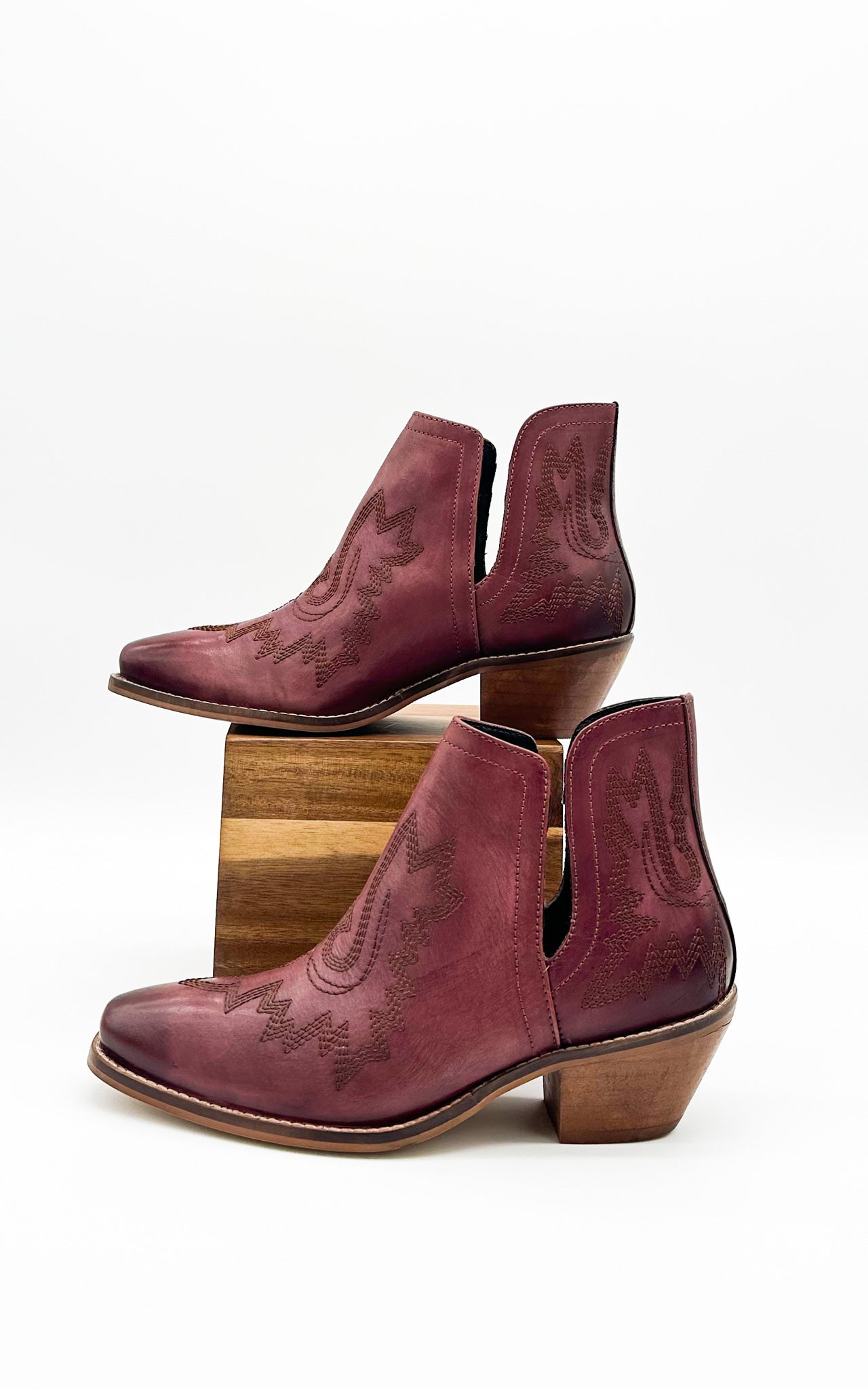 Kickin' Booties in Burgundy Boot Naughty Monkey- Tilden Co.