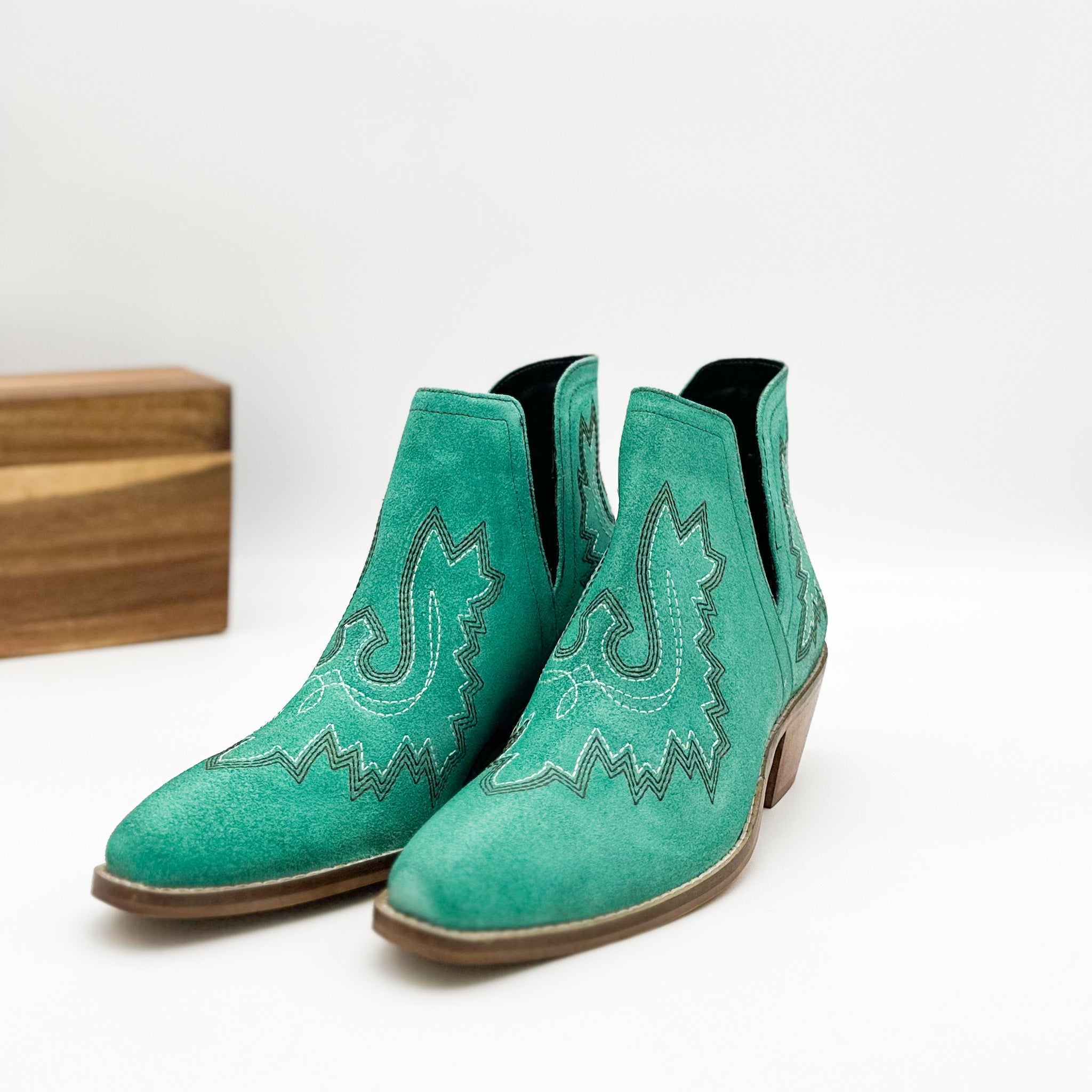 Kickin' Booties in Turquoise Suede    Shoes Ave Shops- Tilden Co.