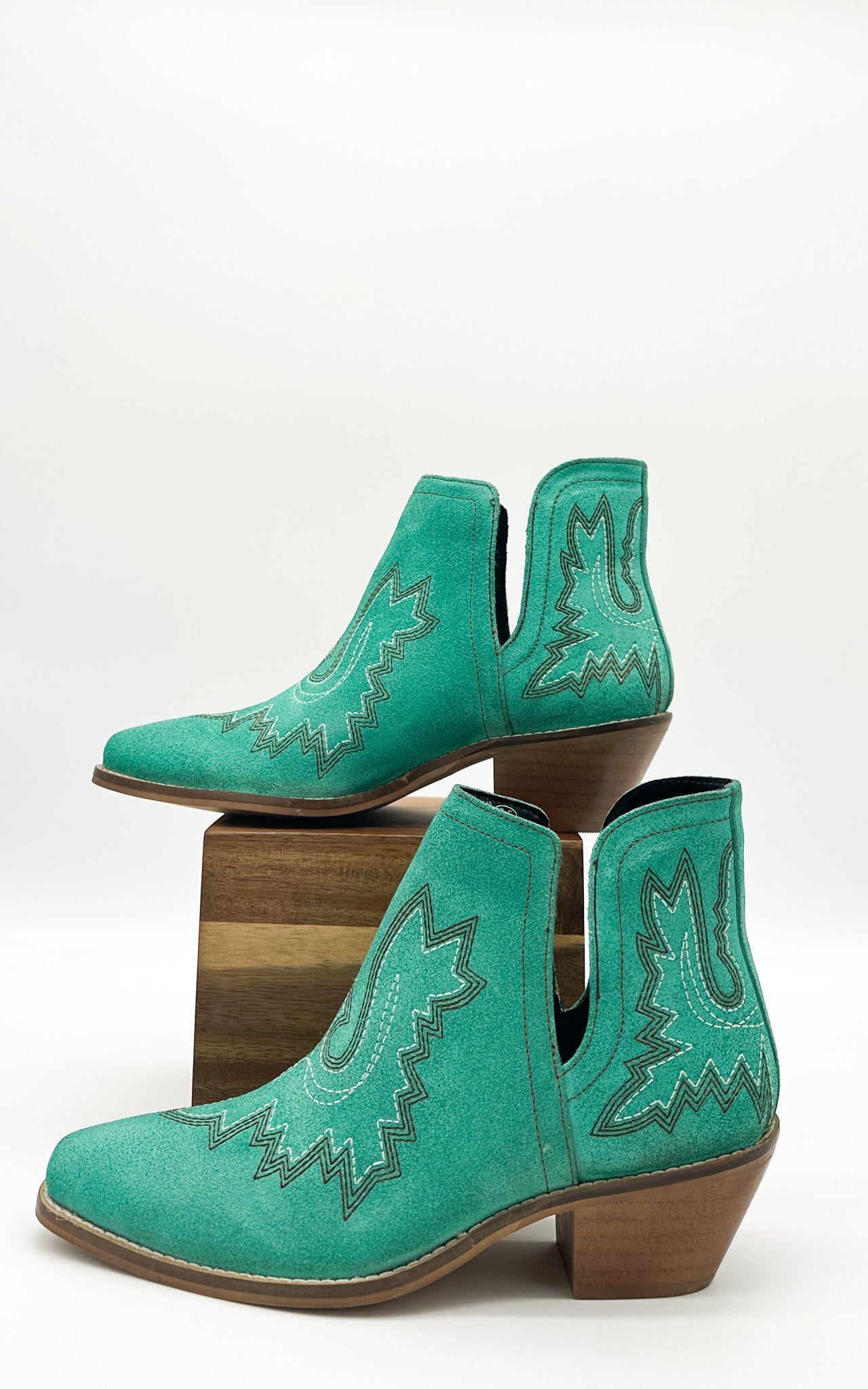 Kickin' Booties in Turquoise Suede    Shoes Ave Shops- Tilden Co.