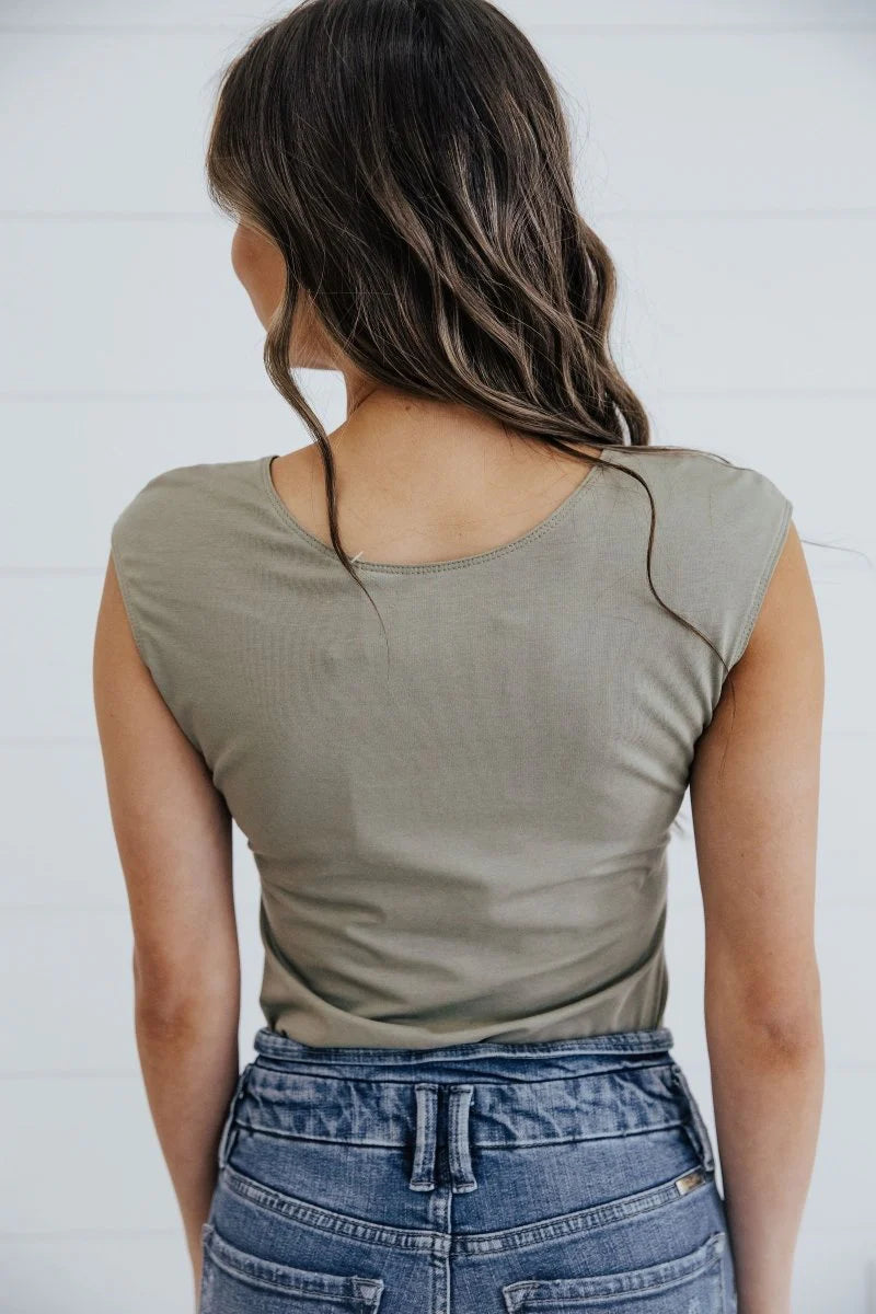 Layering Cap Sleeve in Moss    Layering Top Mikarose- Tilden Co.