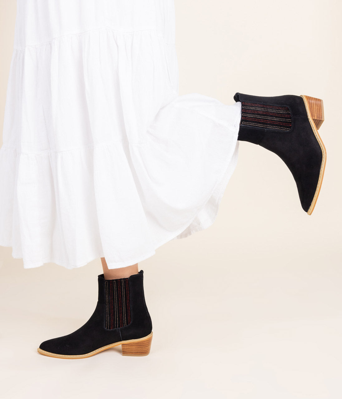 Leonor Suede Ankle Boot in Black 100 Western Boots Naughty Monkey- Tilden Co.