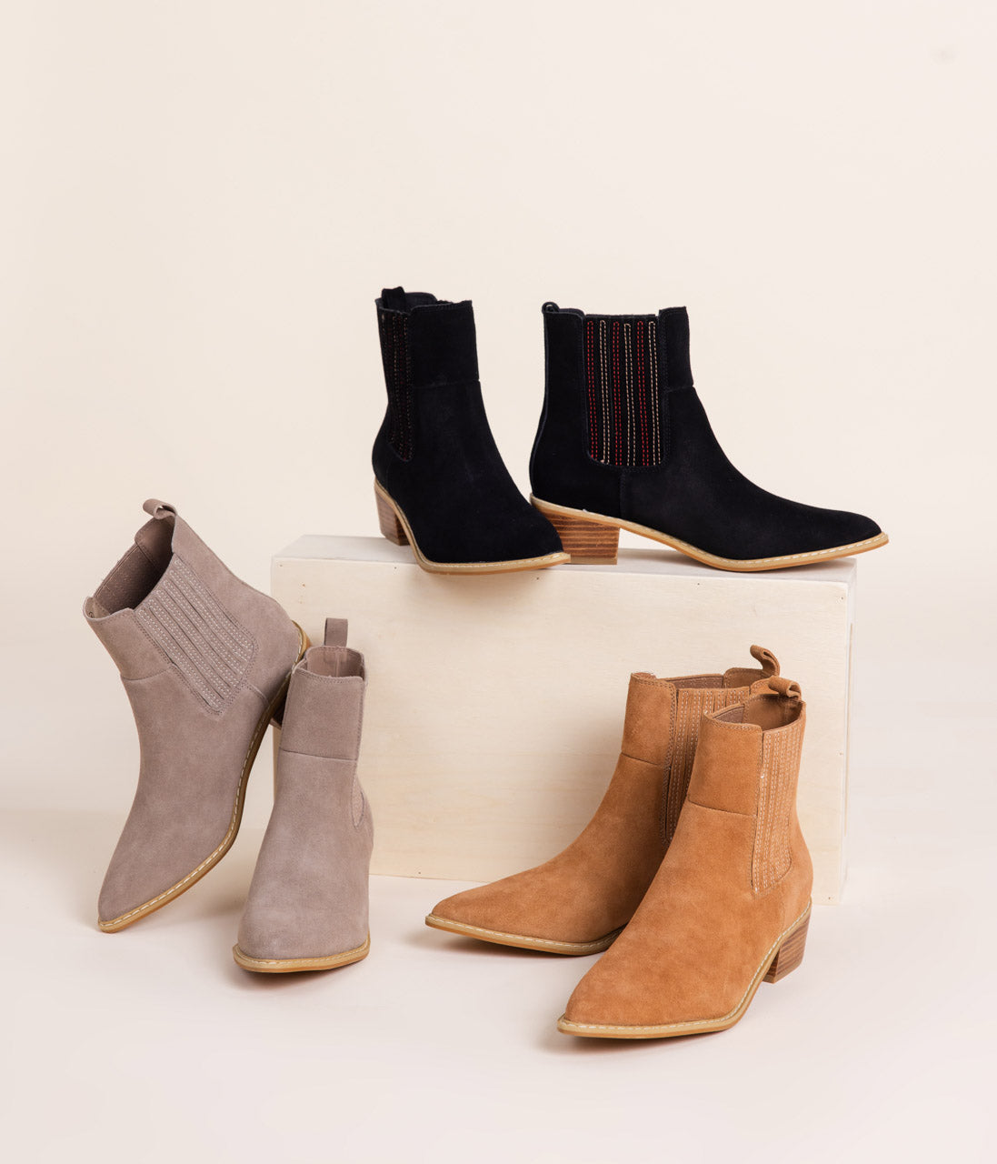 Leonor Suede Ankle Boot in Tan 100 Western Boots Naughty Monkey- Tilden Co.