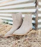 Leonor Suede Ankle Boot in Taupe 100 Western Boots Naughty Monkey- Tilden Co.