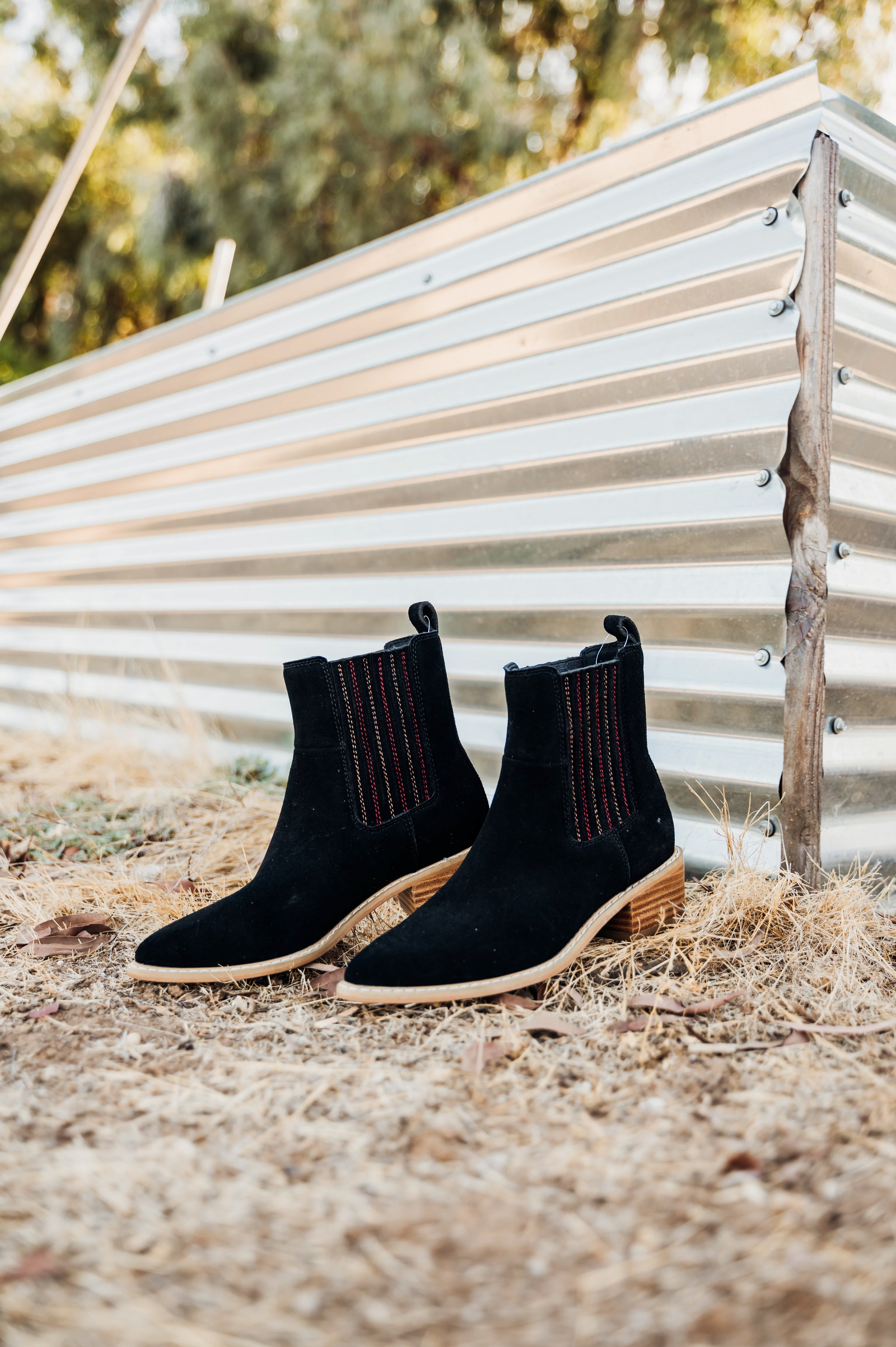 Leonor Suede Ankle Boot in Black 100 Western Boots Naughty Monkey- Tilden Co.