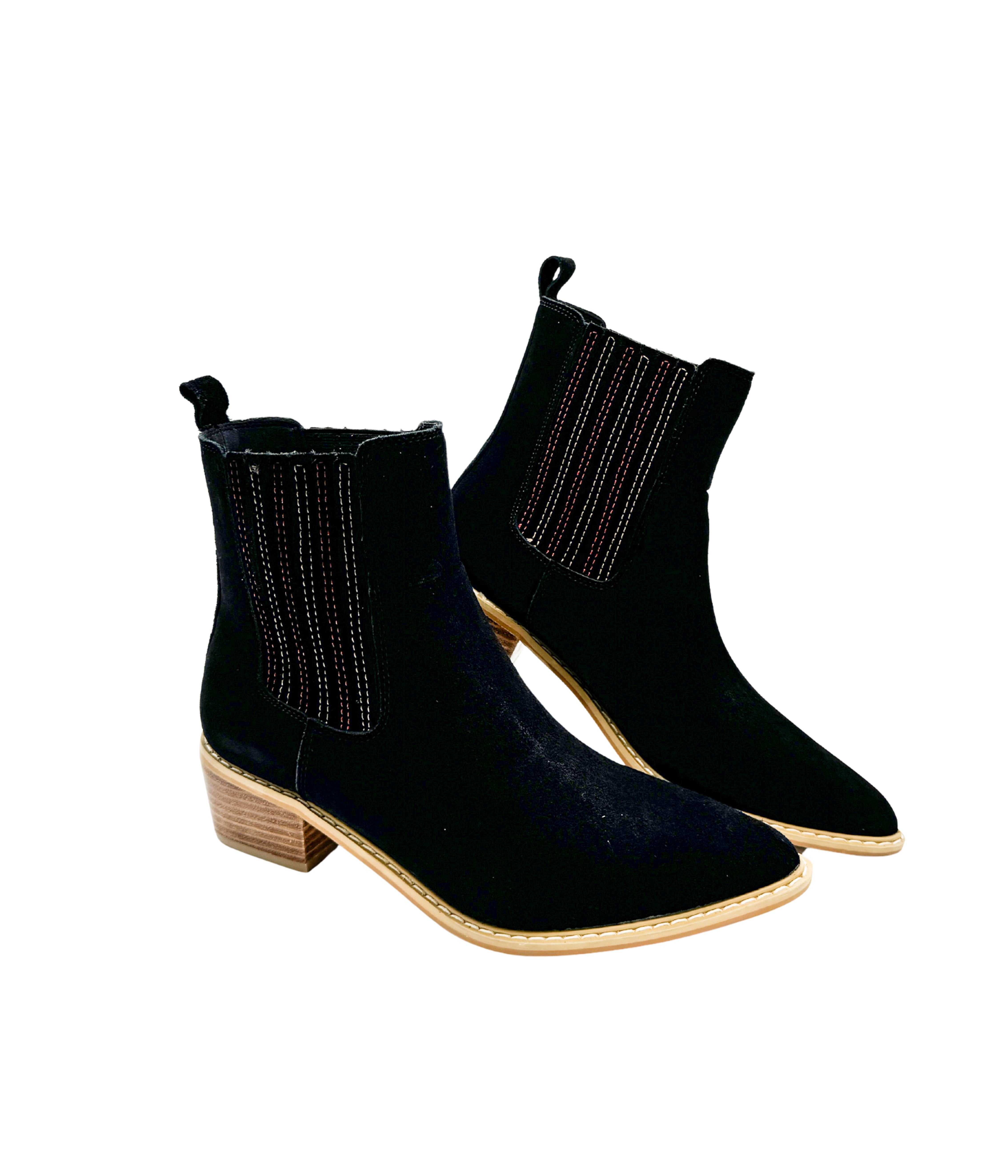 Leonor Suede Ankle Boot in Black 100 Western Boots Naughty Monkey- Tilden Co.