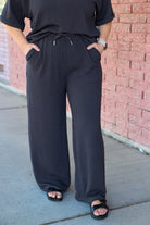 Textured Knit Pant in Rich Charcoal Shirts & Tops Mikarose- Tilden Co.