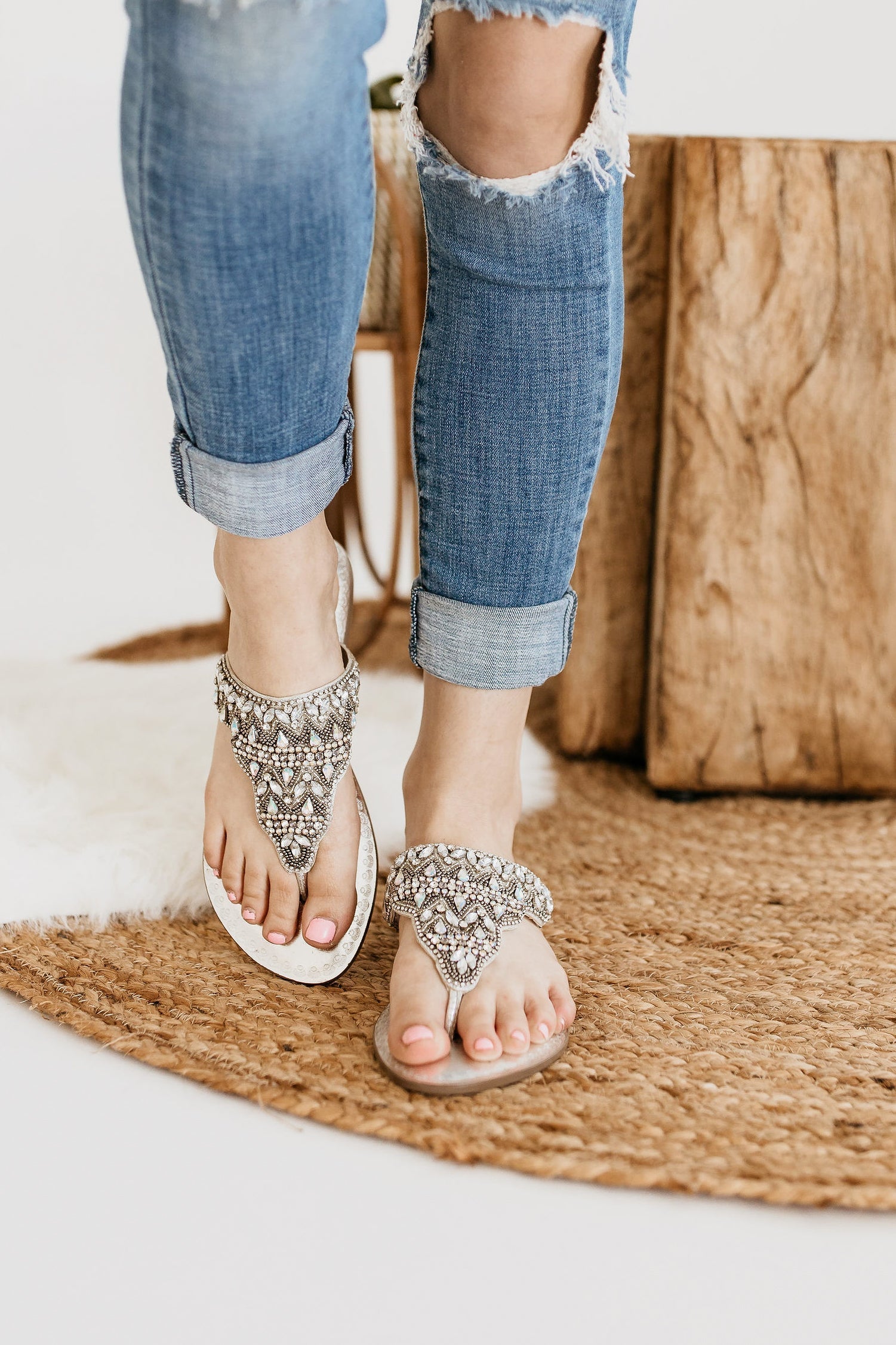 Loving U Sandals in Silver 130 Sandals Naughty Monkey- Tilden Co.