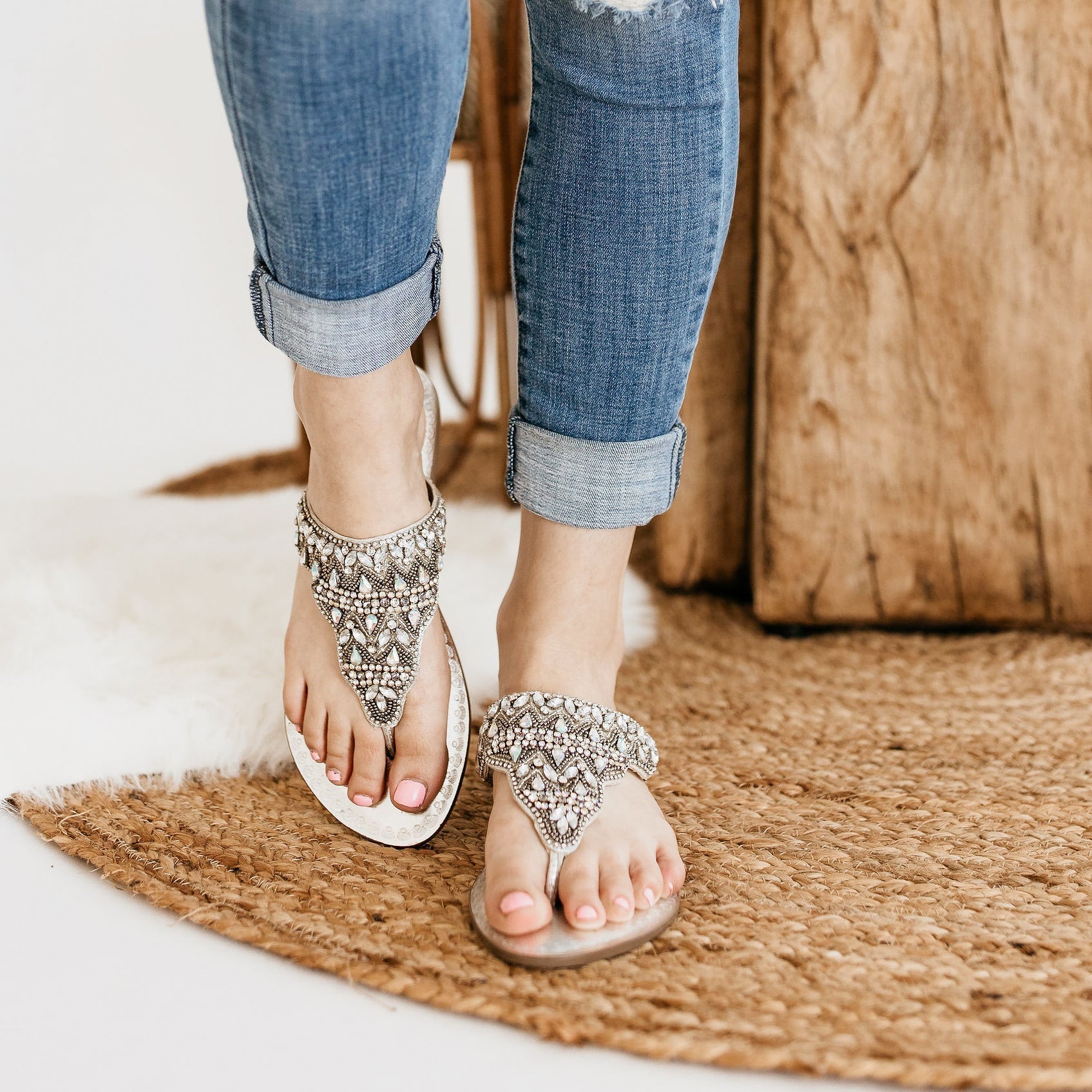 Loving U Sandals in Silver 130 Sandals Naughty Monkey- Tilden Co.