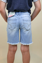 Girls Bike Short Jeans - Ripped Light Wash - Final Sale Bermuda Shorts YMI Jeanswear- Tilden Co.