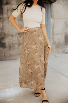 Maxi Slip Skirt in Sunlit Moss    maxi skirt Mikarose- Tilden Co.