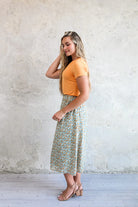 Maxi Slip Skirt in Marigold Blossom    Skirt Mikarose- Tilden Co.