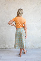 Maxi Slip Skirt in Marigold Blossom    Skirt Mikarose- Tilden Co.