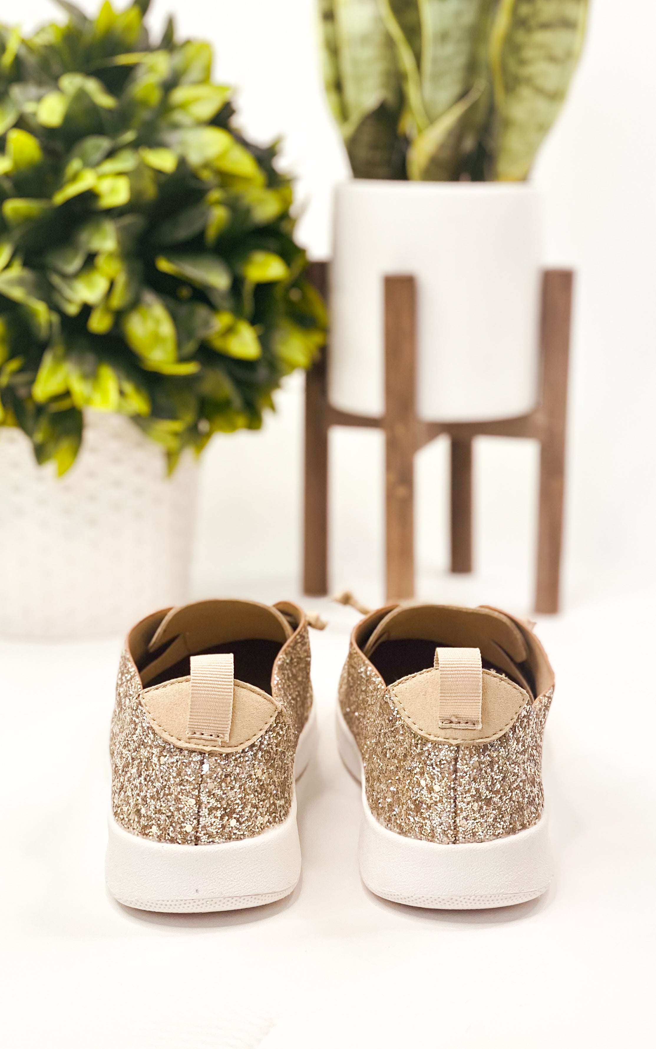 Mayo Glitter Sneaker in Gold 120 Sneakers Naughty Monkey- Tilden Co.
