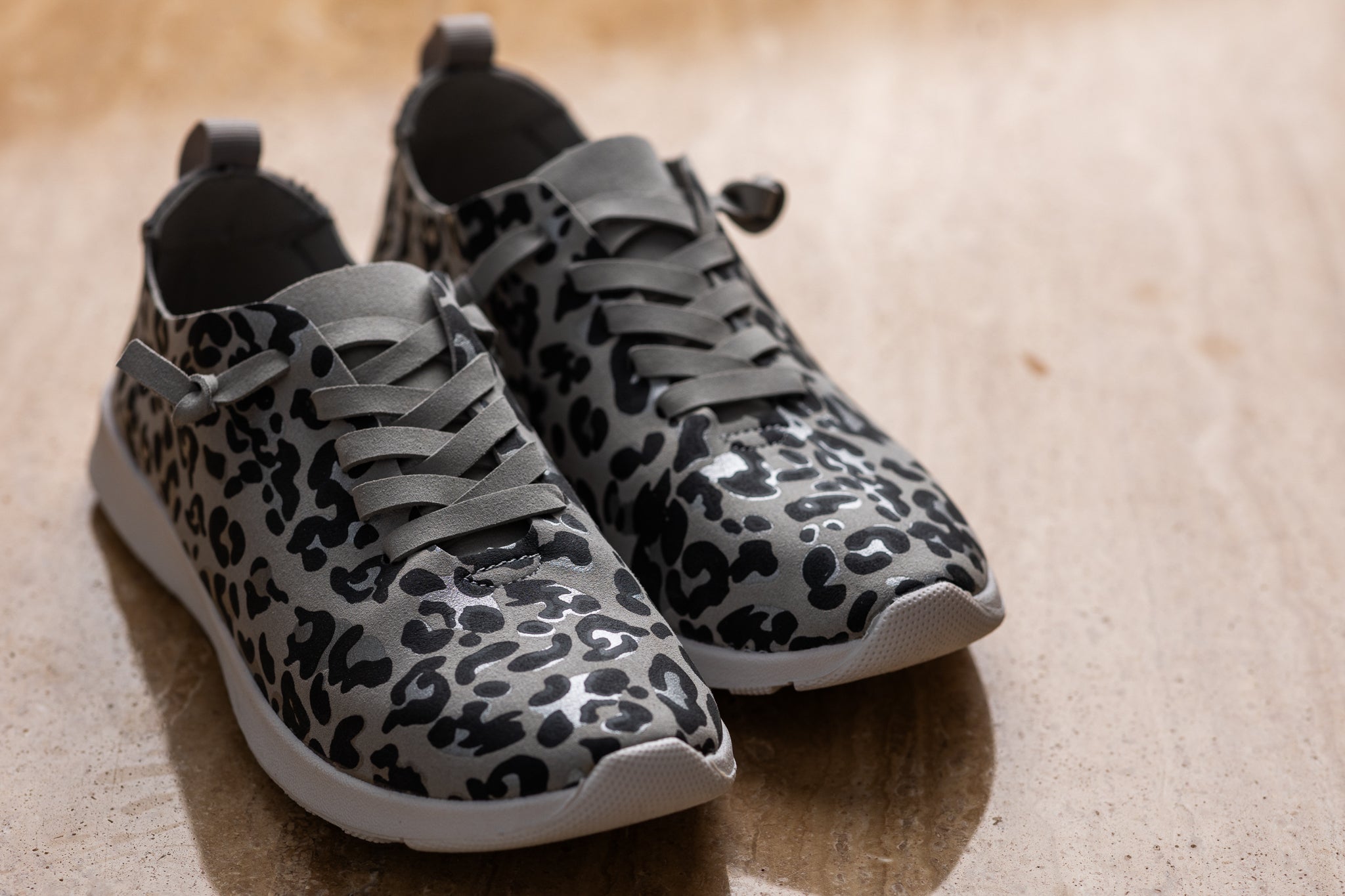Mayo Sneaker in Light Grey Leopard 120 Sneakers Naughty Monkey- Tilden Co.