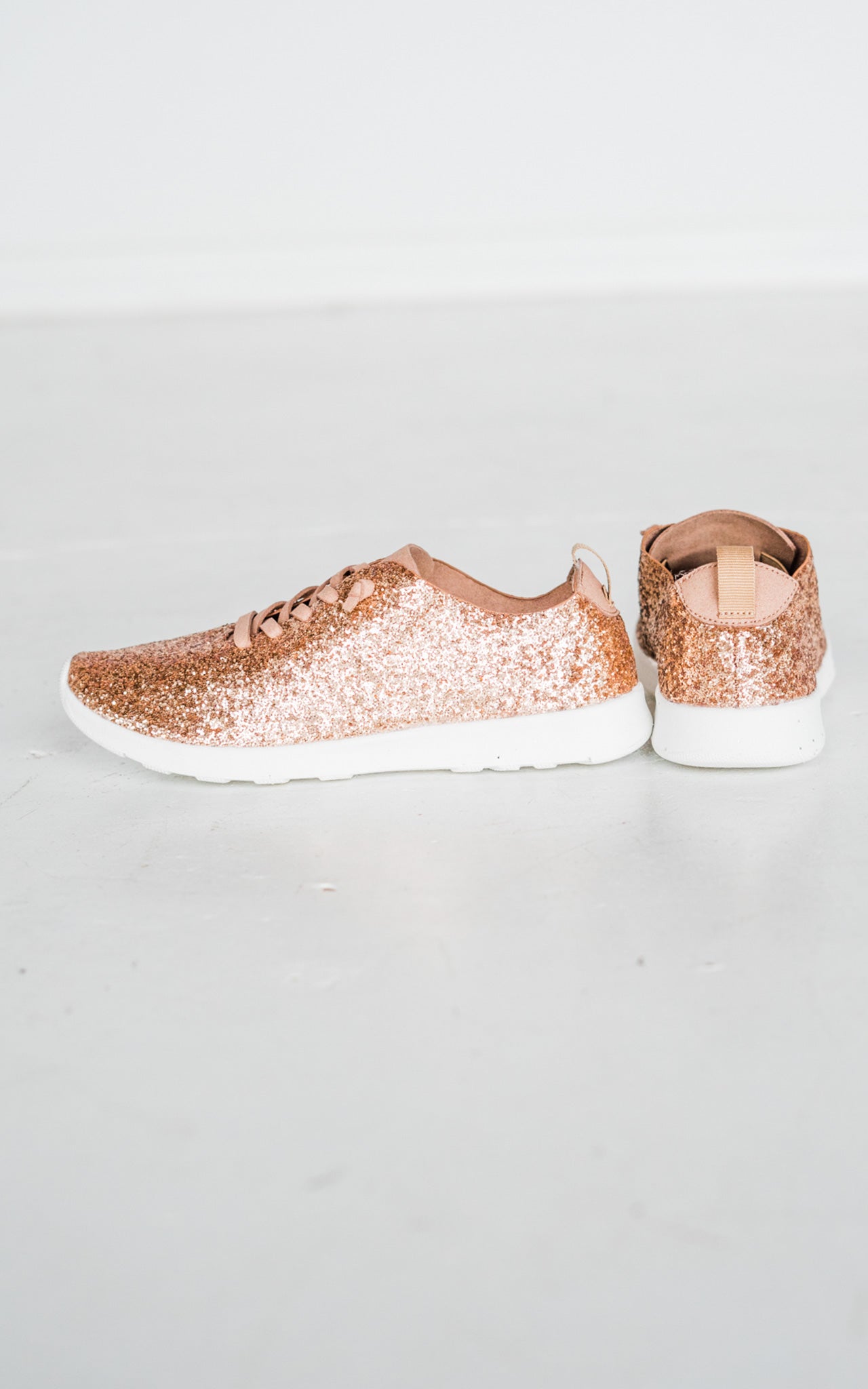 Mayo Glitter Sneaker in Rose Gold 120 Sneakers Naughty Monkey- Tilden Co.