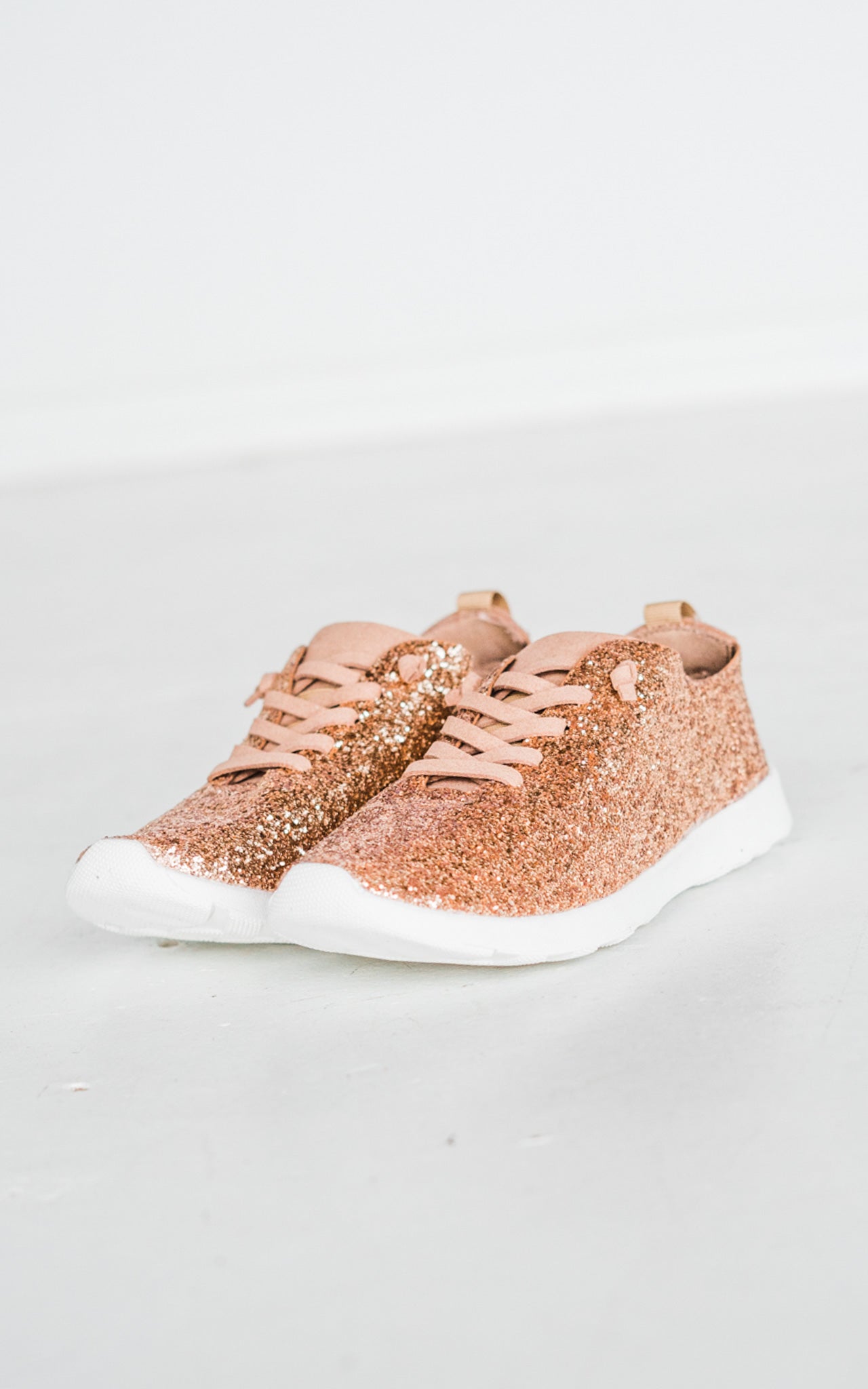 Mayo Glitter Sneaker in Rose Gold 120 Sneakers Naughty Monkey- Tilden Co.
