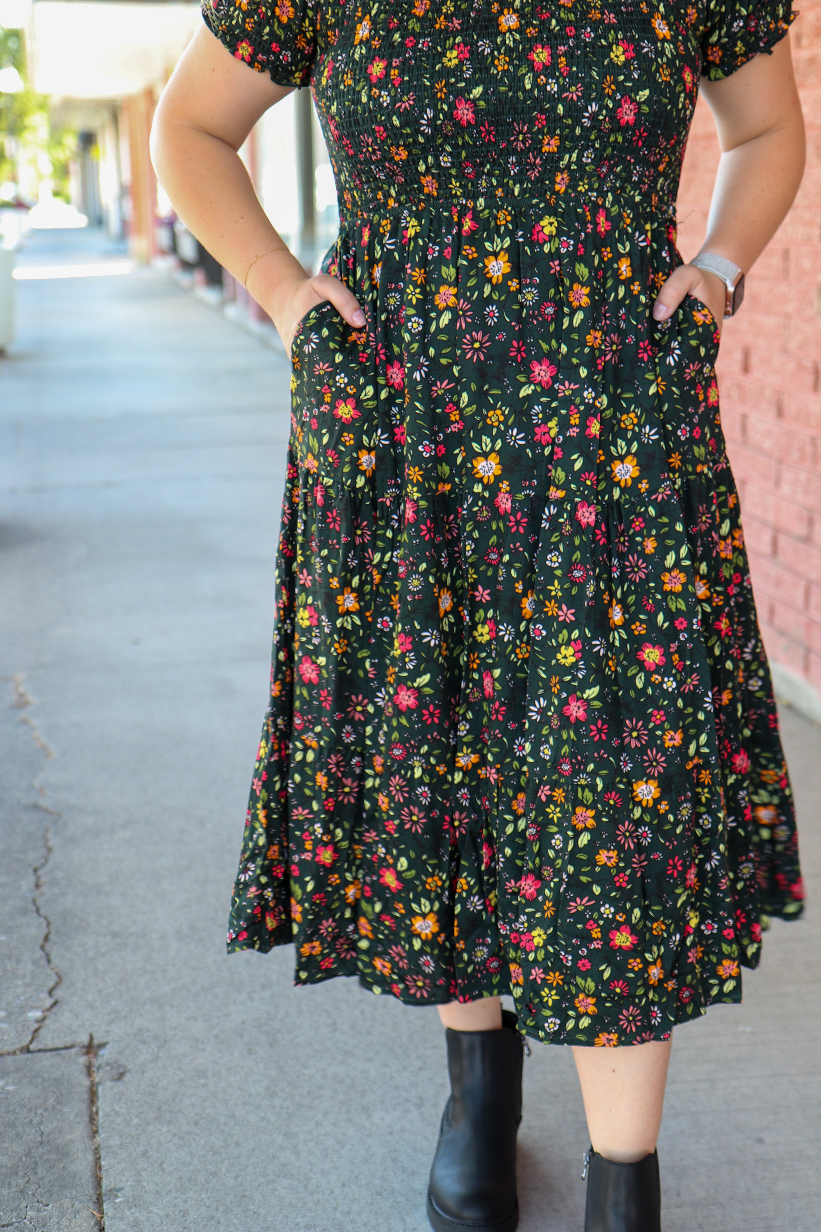 The McCall Dress in Hunter Green Shirts & Tops Mikarose- Tilden Co.