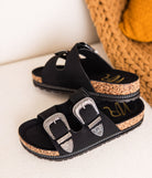 Mickie Western Slides in Black 130 Sandals Naughty Monkey- Tilden Co.
