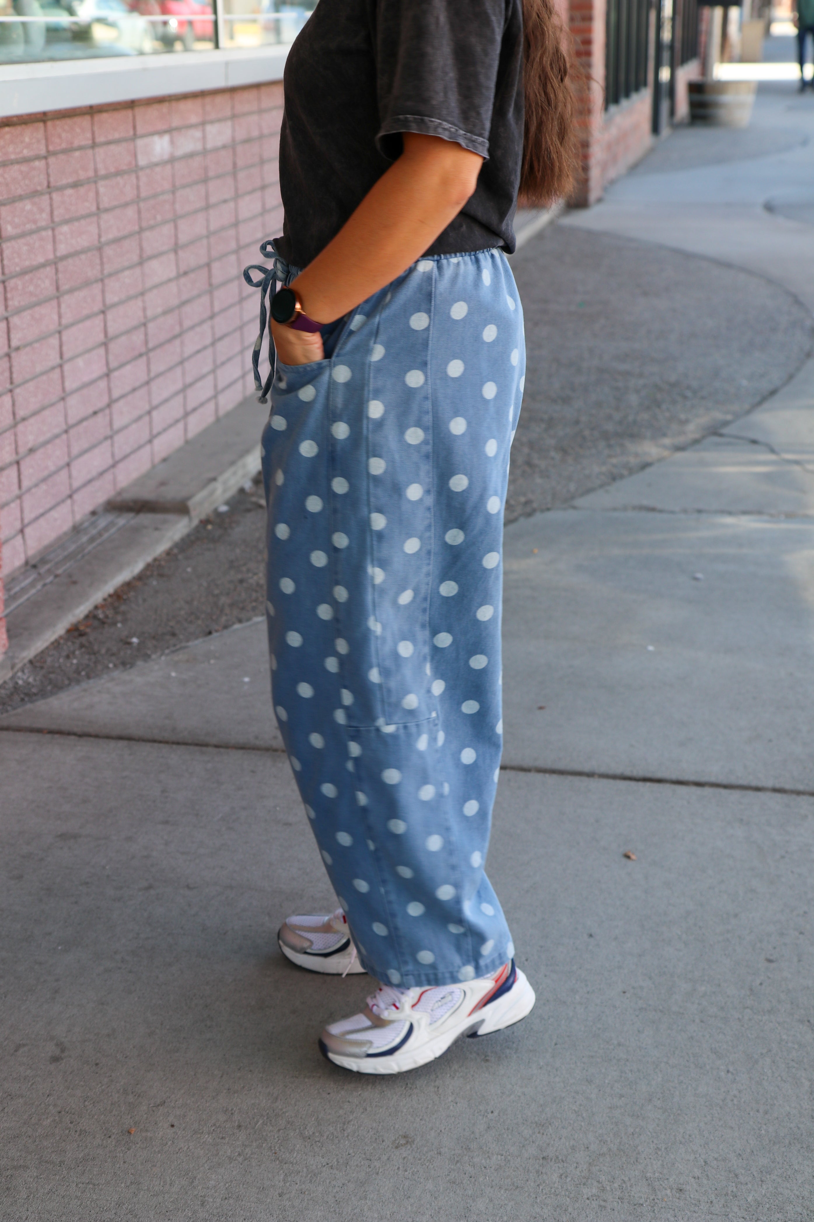 Polka Dot Barrel Denim Lt. Wash Jeans Sewn and Seen- Tilden Co.