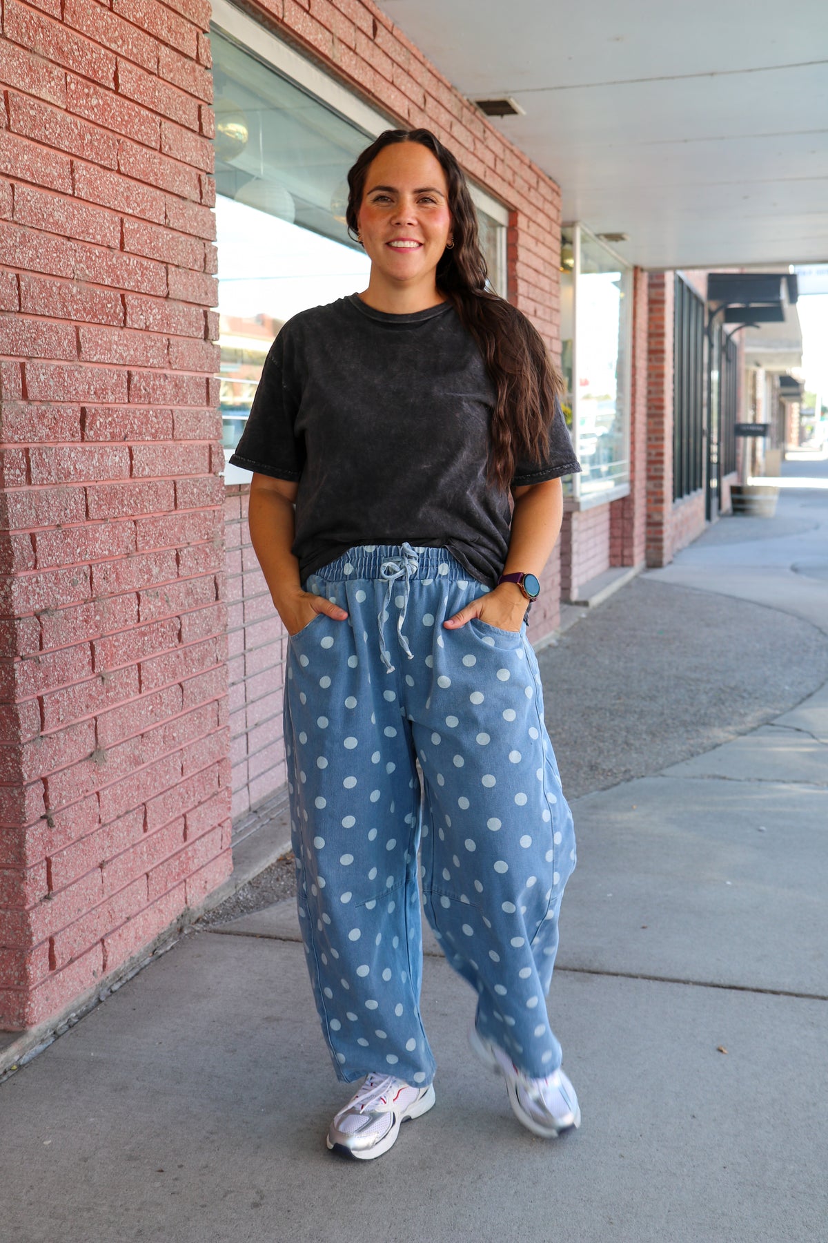 Polka Dot Barrel Denim Lt. Wash Jeans Sewn and Seen- Tilden Co.