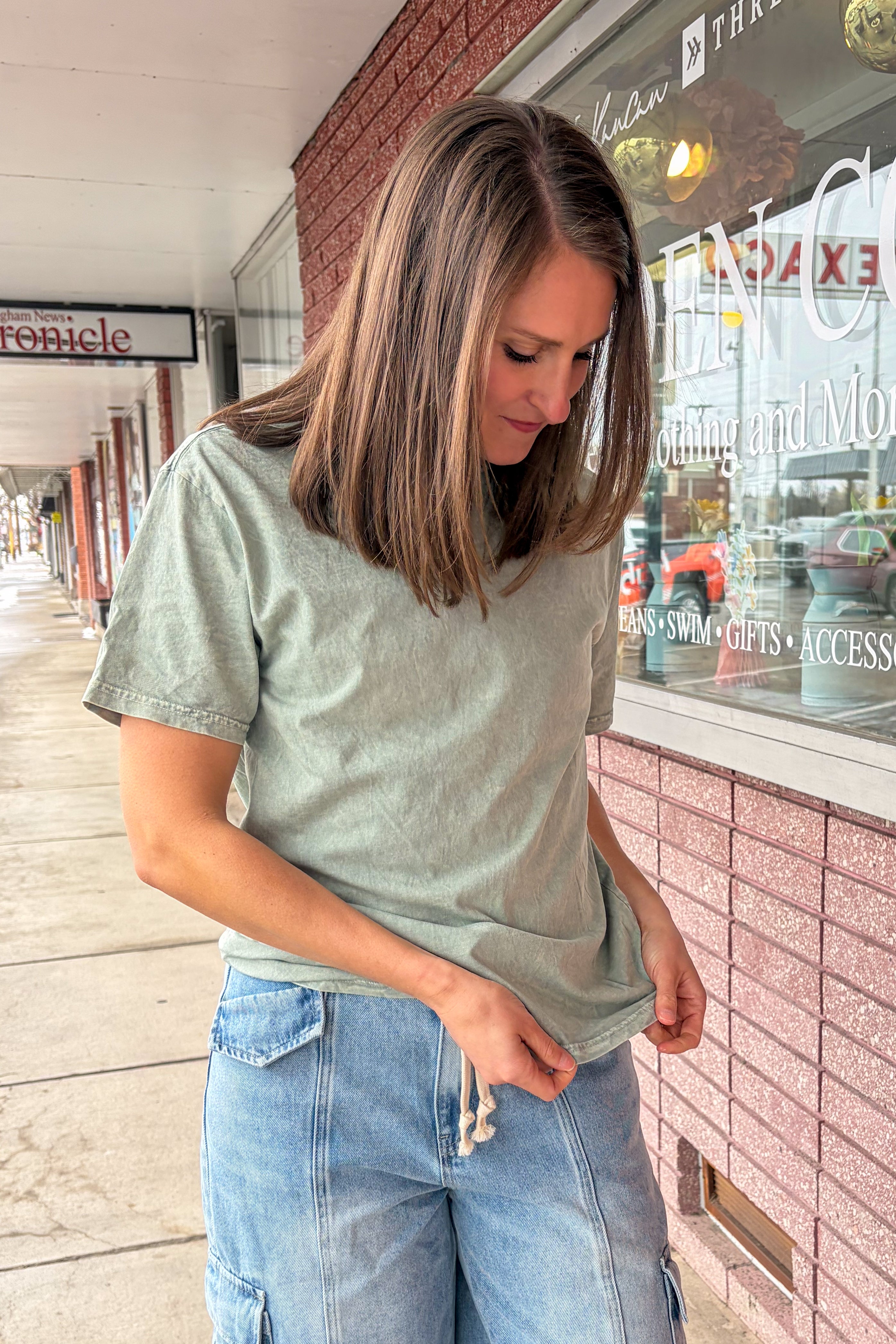 Mineral Washed Graphic Tee LT Olive / Small LT Olive Small OAT COLLECTIVE- Tilden Co.