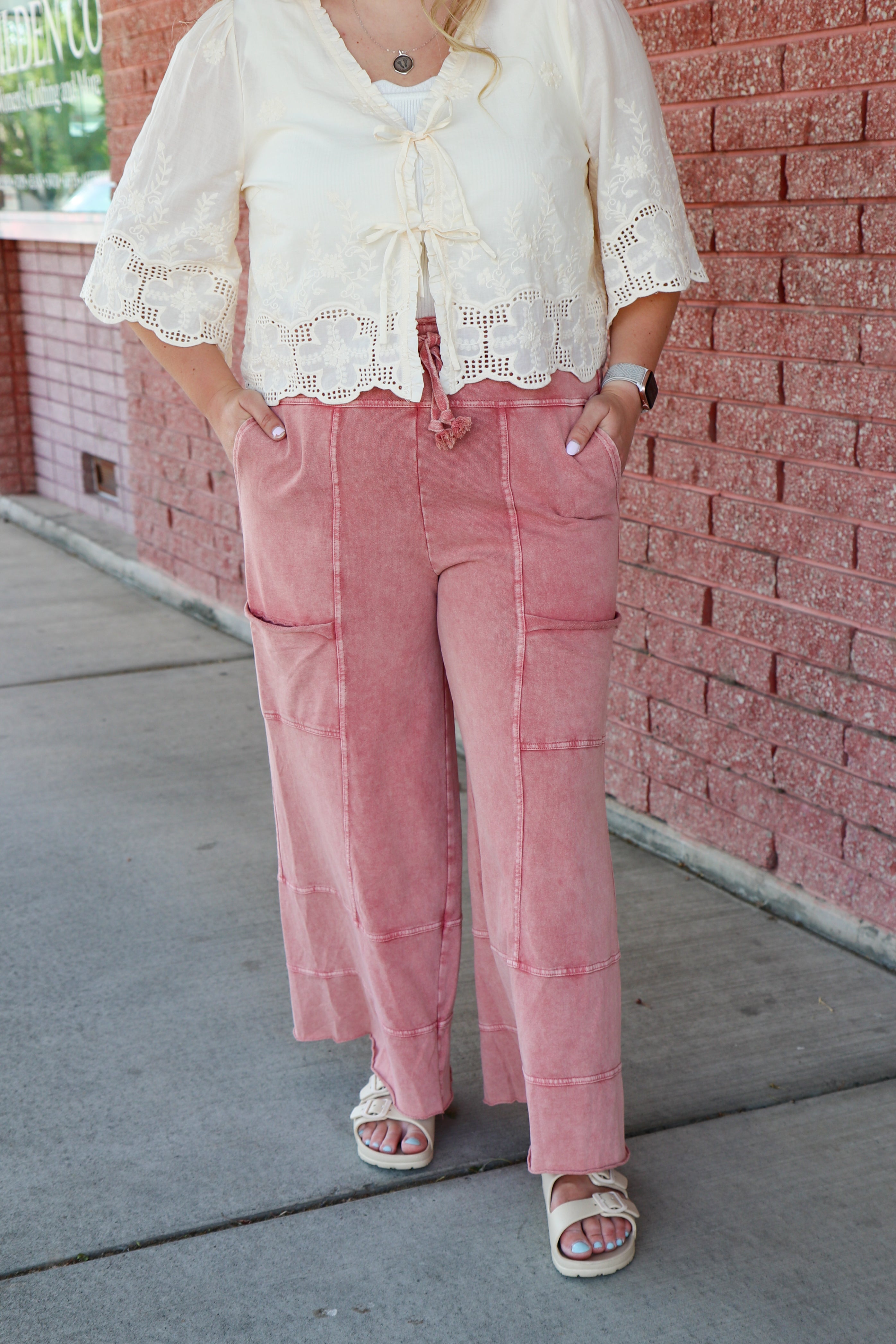 Mineral Washed Terry Knit Pants Casual Pants Easel- Tilden Co.