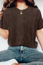 Mineral Washed T-Shirt Cocoa / Small Cocoa Small Shirts & Tops Rustee Clothing- Tilden Co.