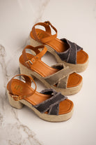 Nana Platform Sandals in Khaki 140 Wedges Naughty Monkey- Tilden Co.