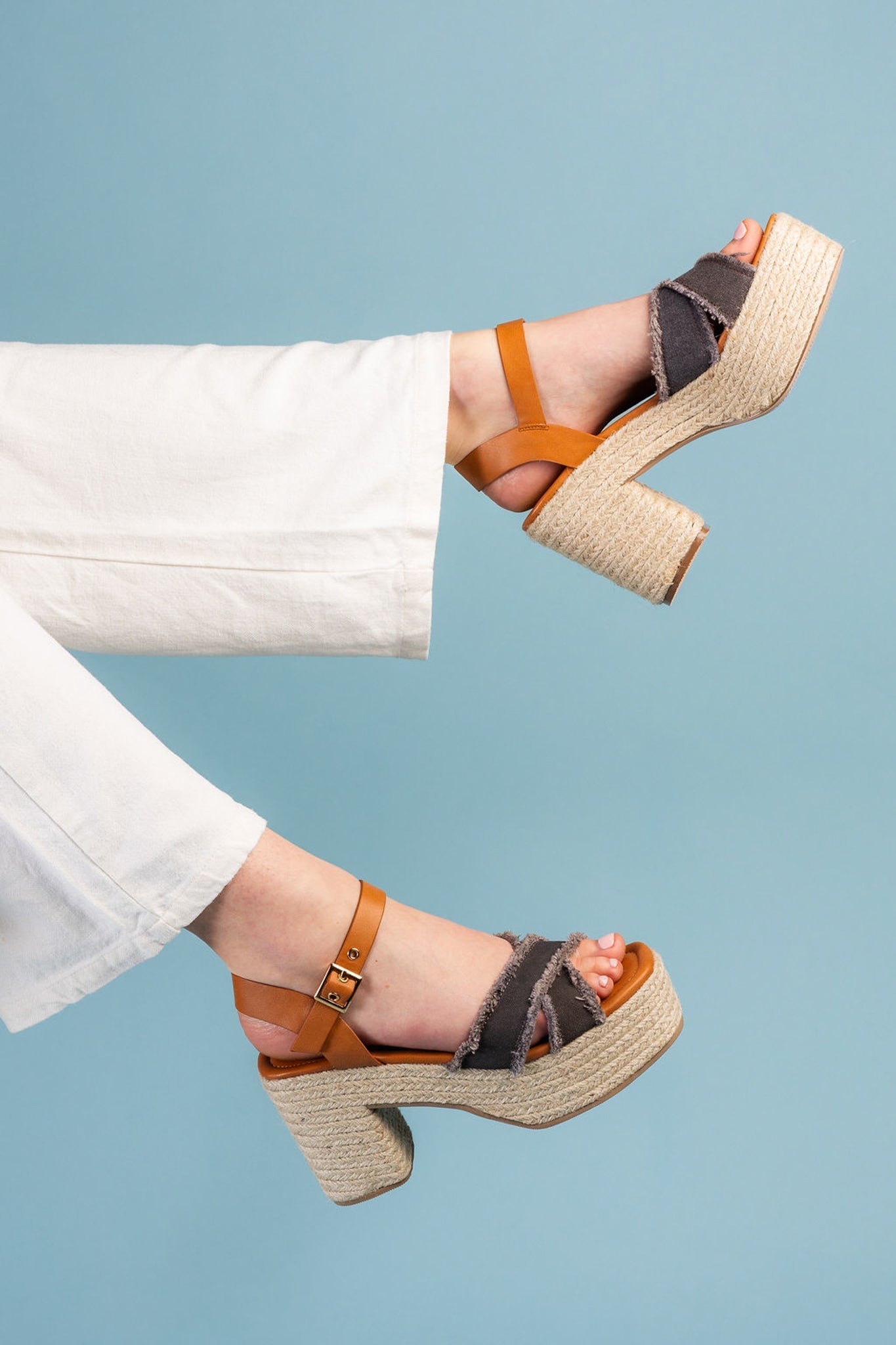 Nana Platform Sandals in Black 140 Wedges Naughty Monkey- Tilden Co.