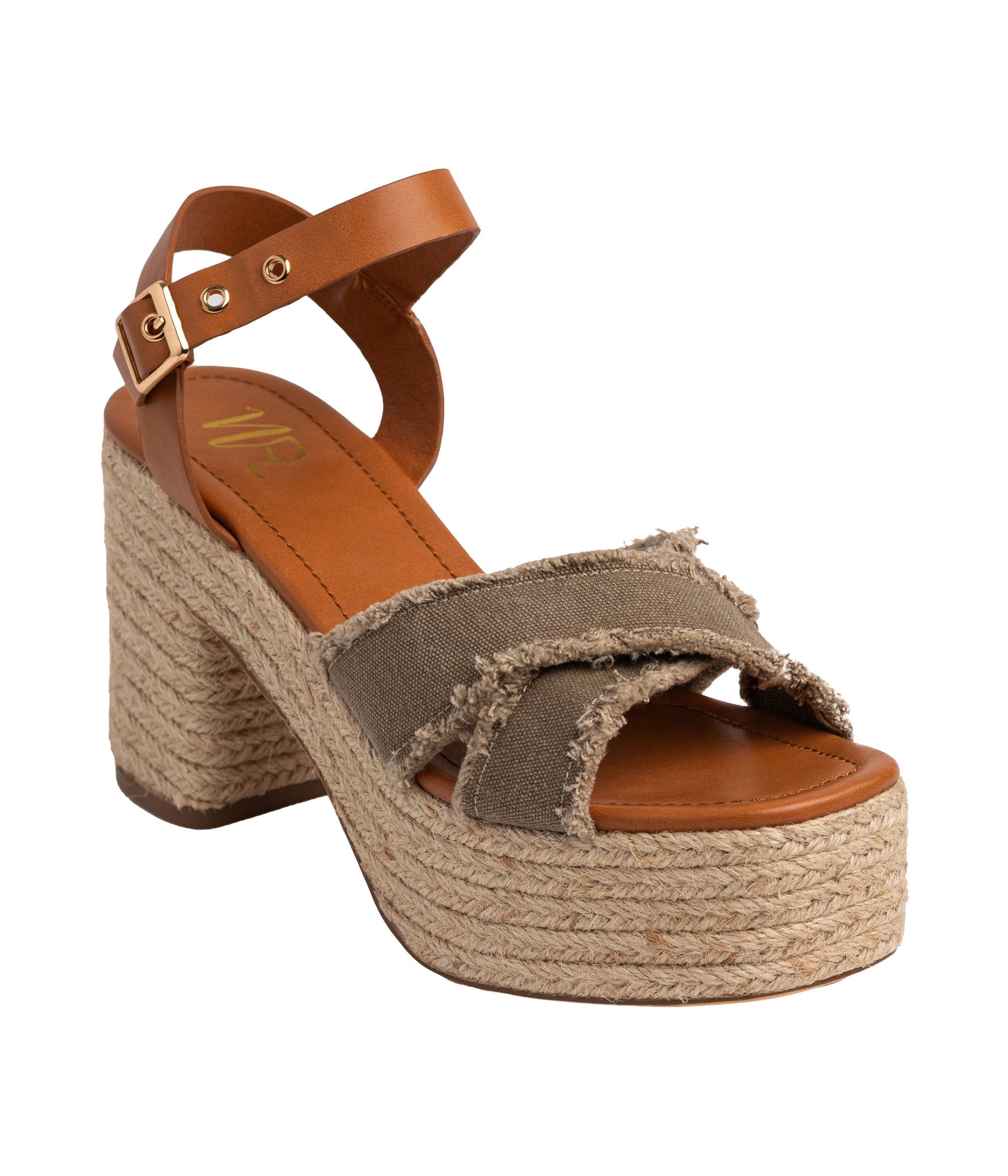 Nana Platform Sandals in Khaki 140 Wedges Naughty Monkey- Tilden Co.