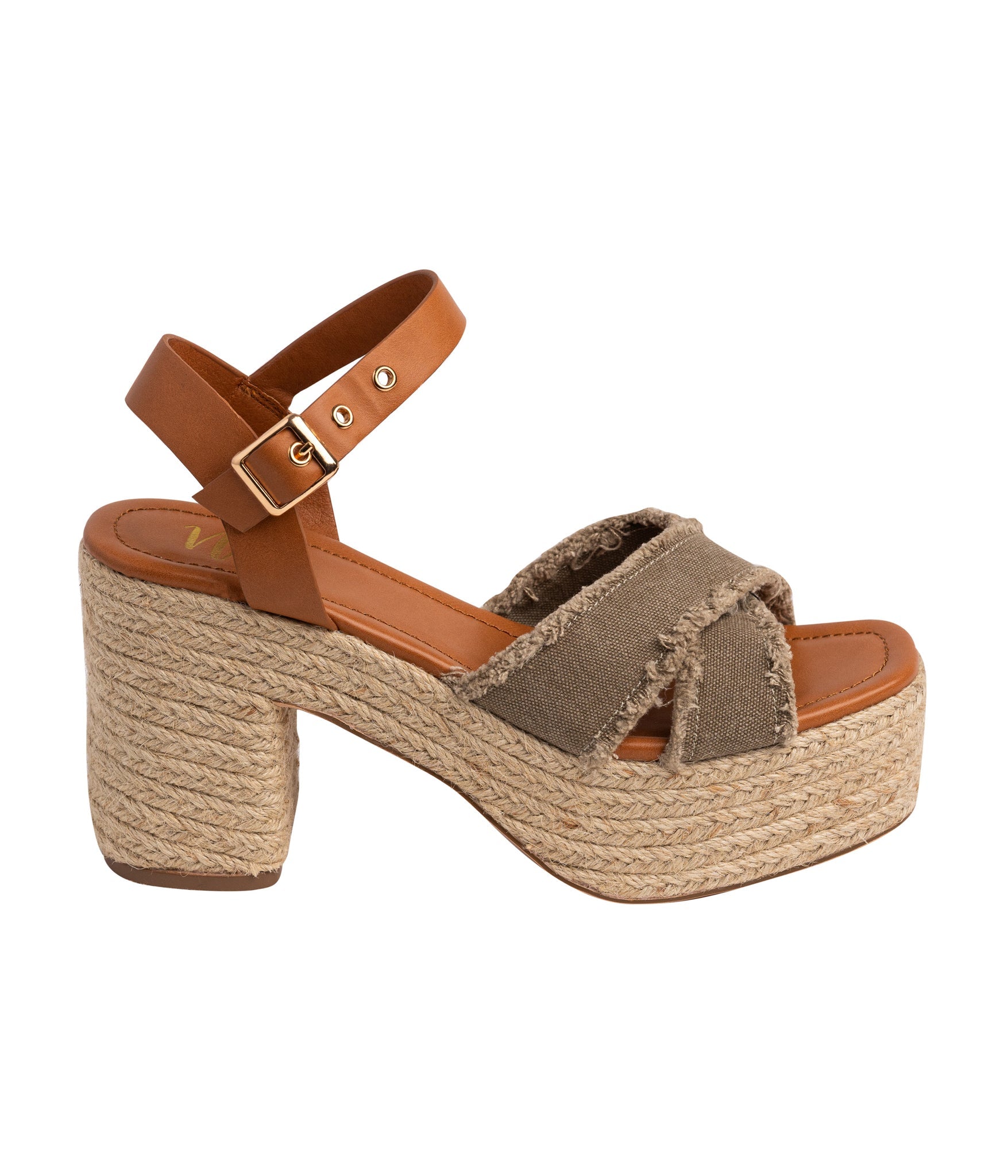 Nana Platform Sandals in Khaki 140 Wedges Naughty Monkey- Tilden Co.